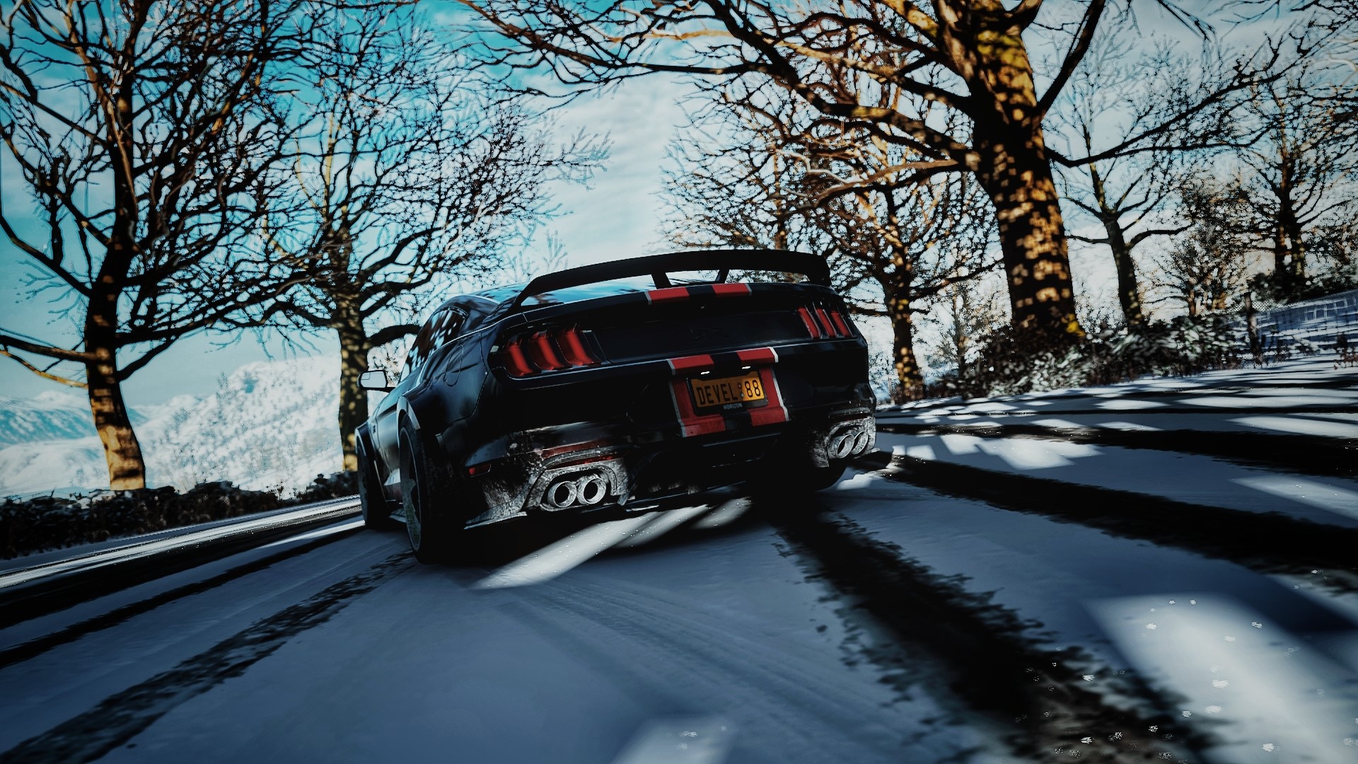 Ford Mustang RTR in a snowy landscape HD Wallpaper