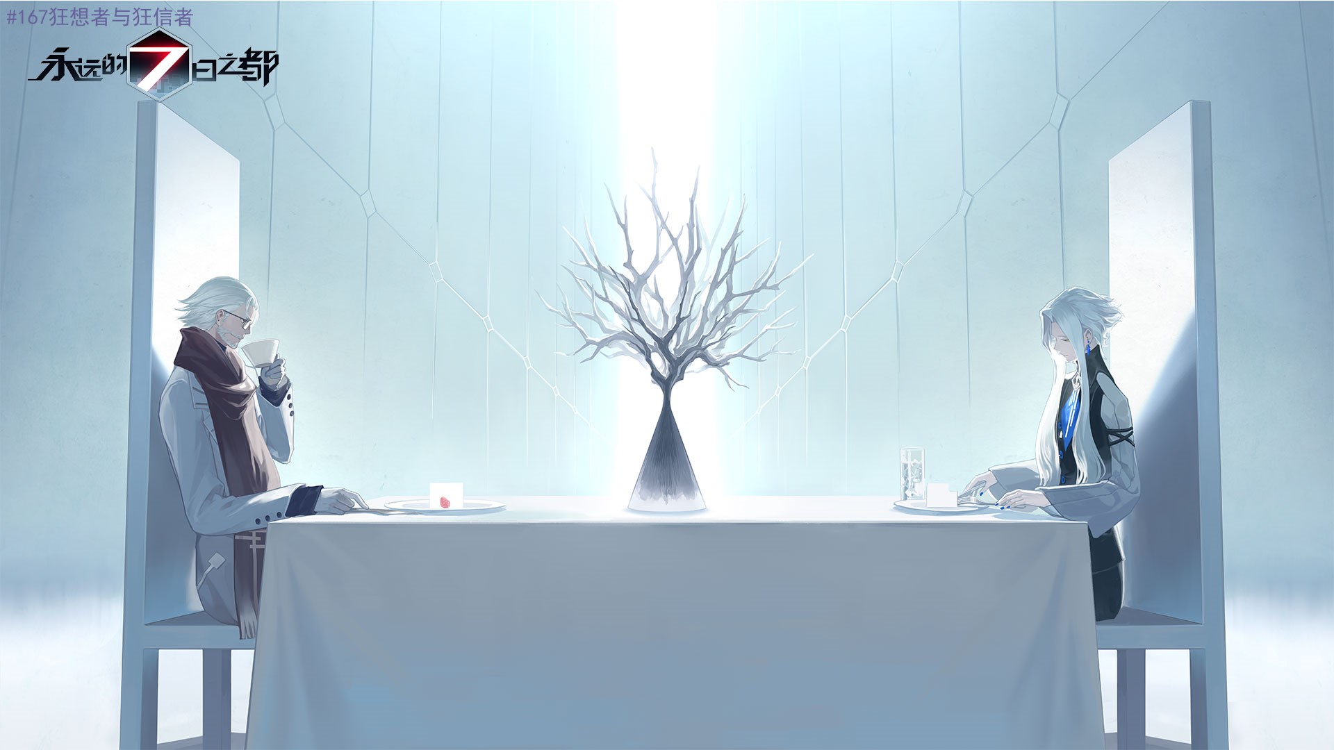 Two men at a table in Forever 7th Capital HD Wallpaper