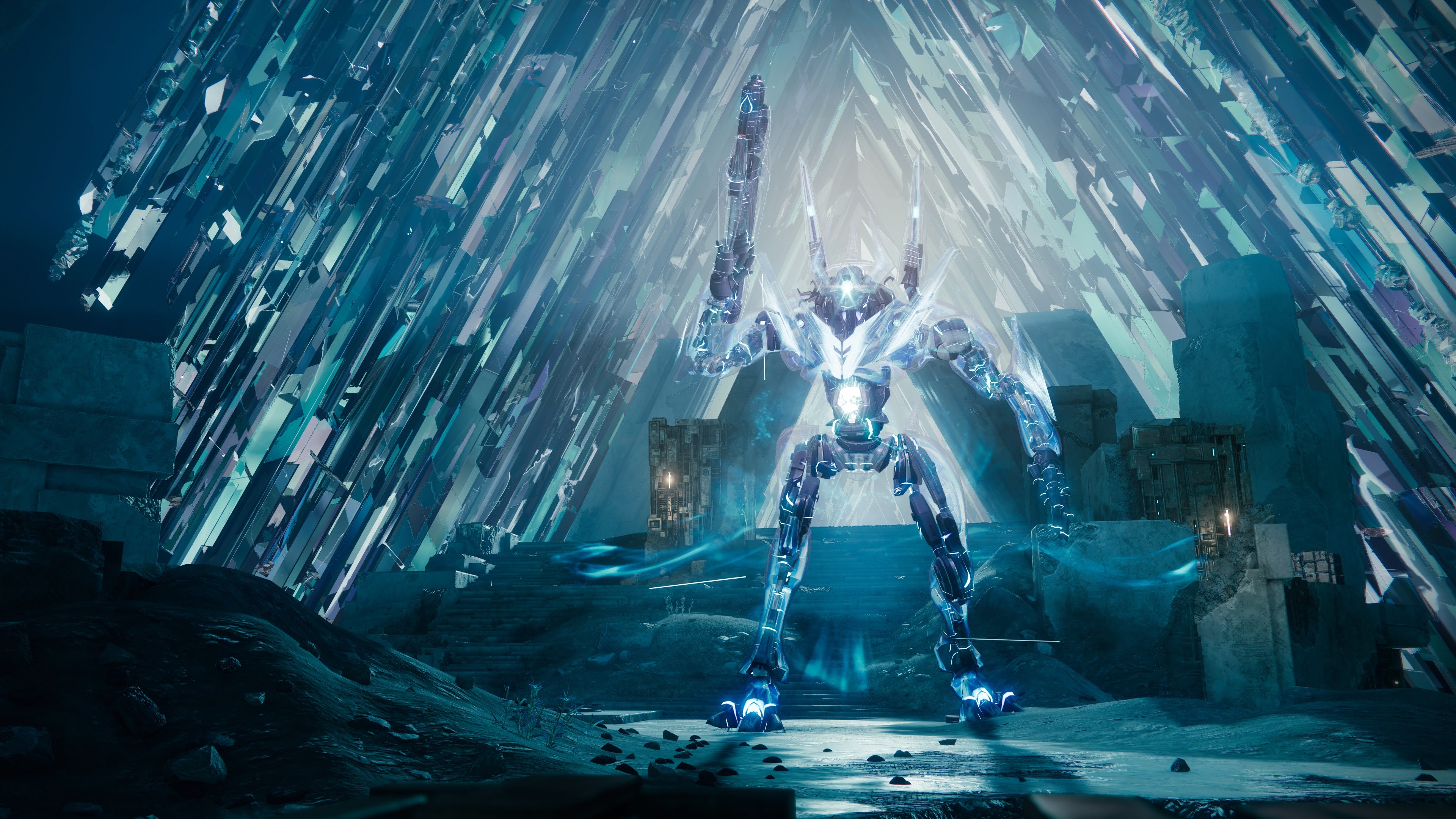 Destiny 2: Beyond Light 4K robot in crystal cave HD Wallpaper