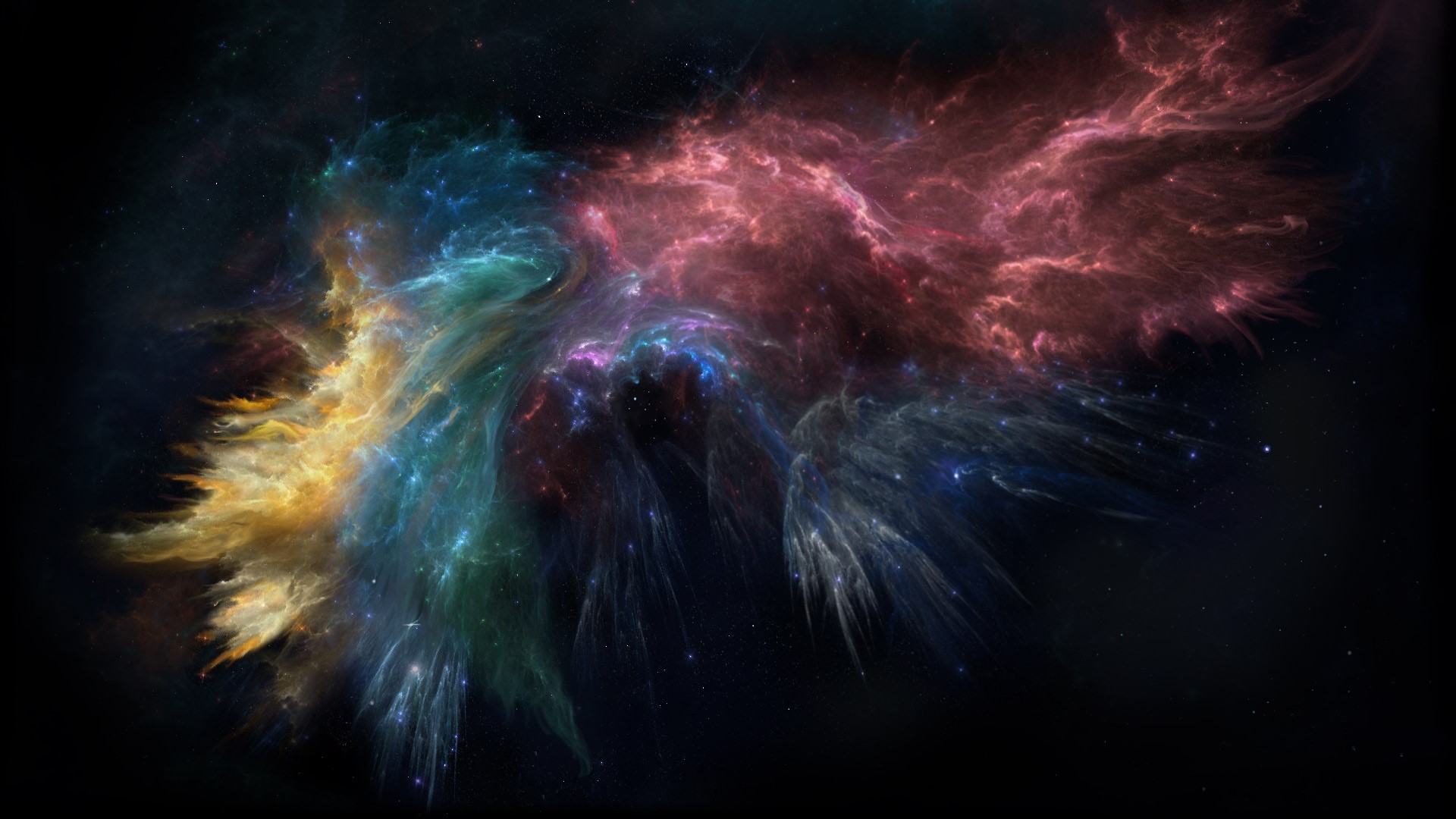 Colorful nebula with stars in deep space HD Wallpaper