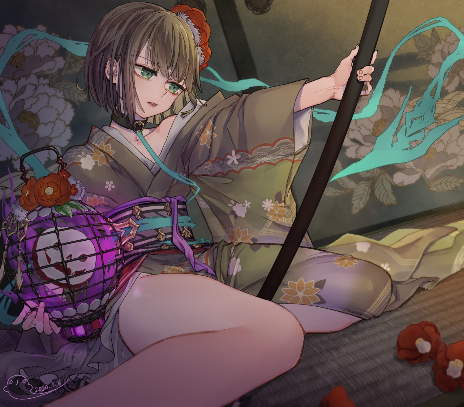 Girl in Japanese clothes holding a lantern, SINoALICE HD Wallpaper