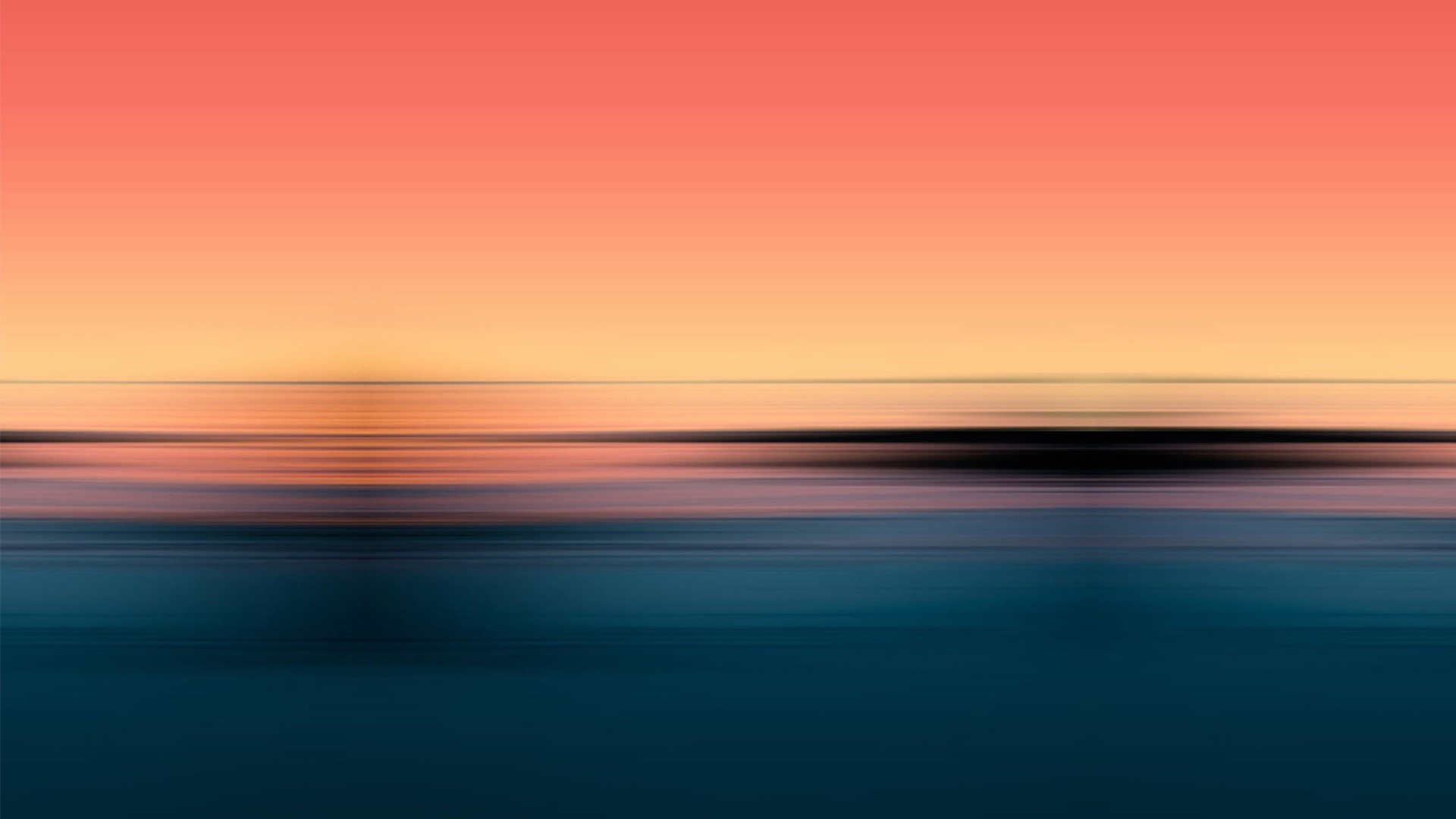 Abstract digital art of a sunset over water HD Wallpaper