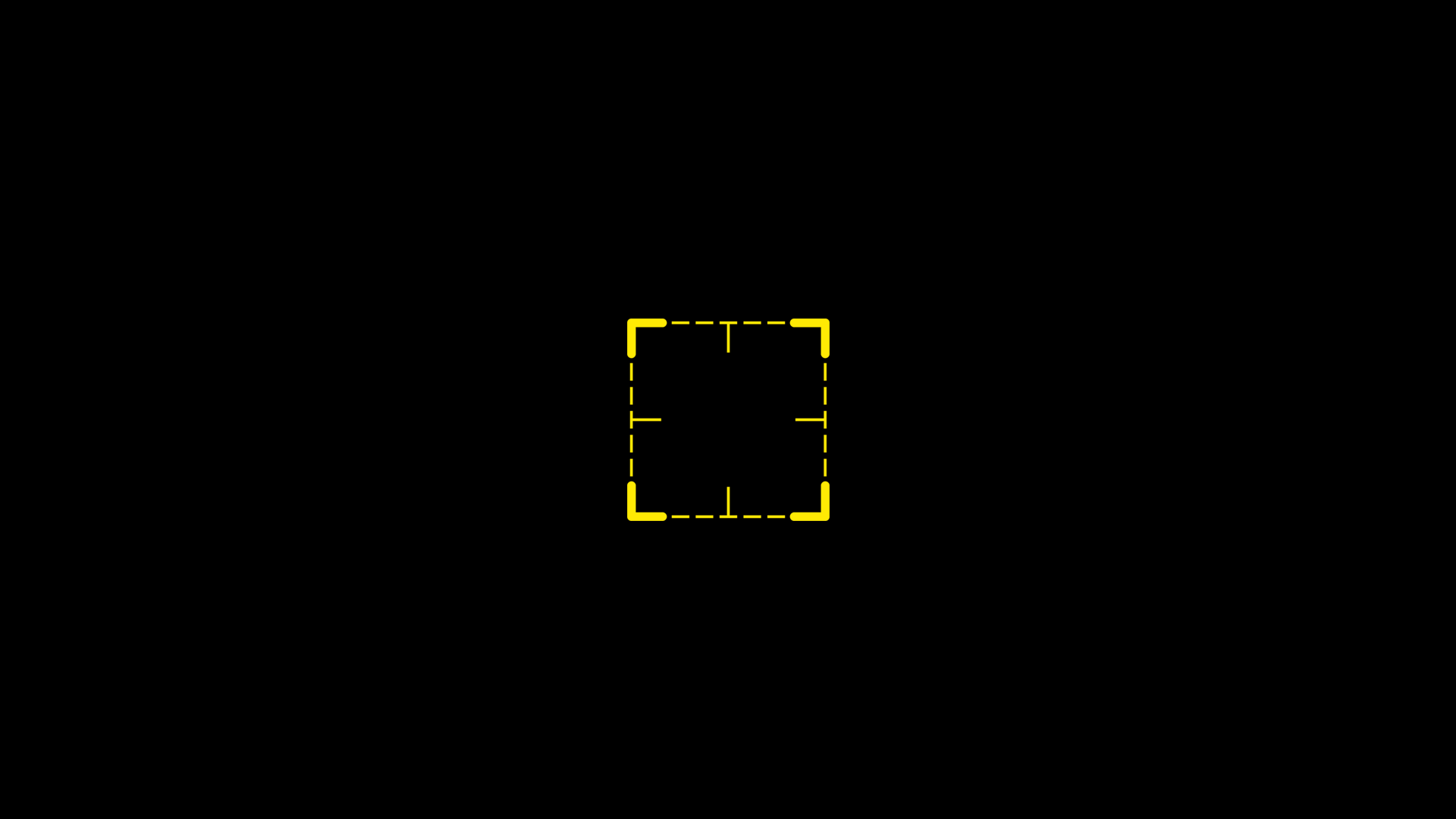 Yellow target reticle on black background HD Wallpaper