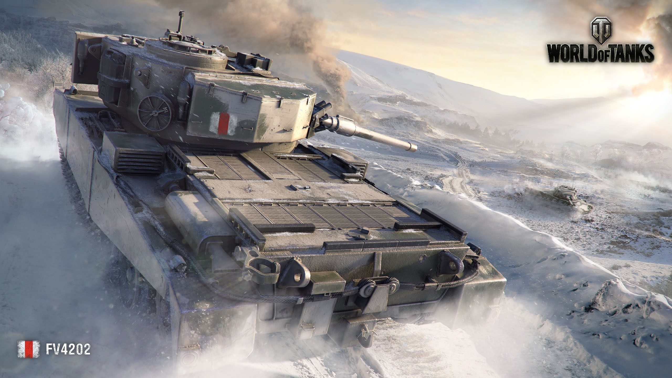 FV4202 Tank in World of Tanks Winter Environment HD Wallpaper
