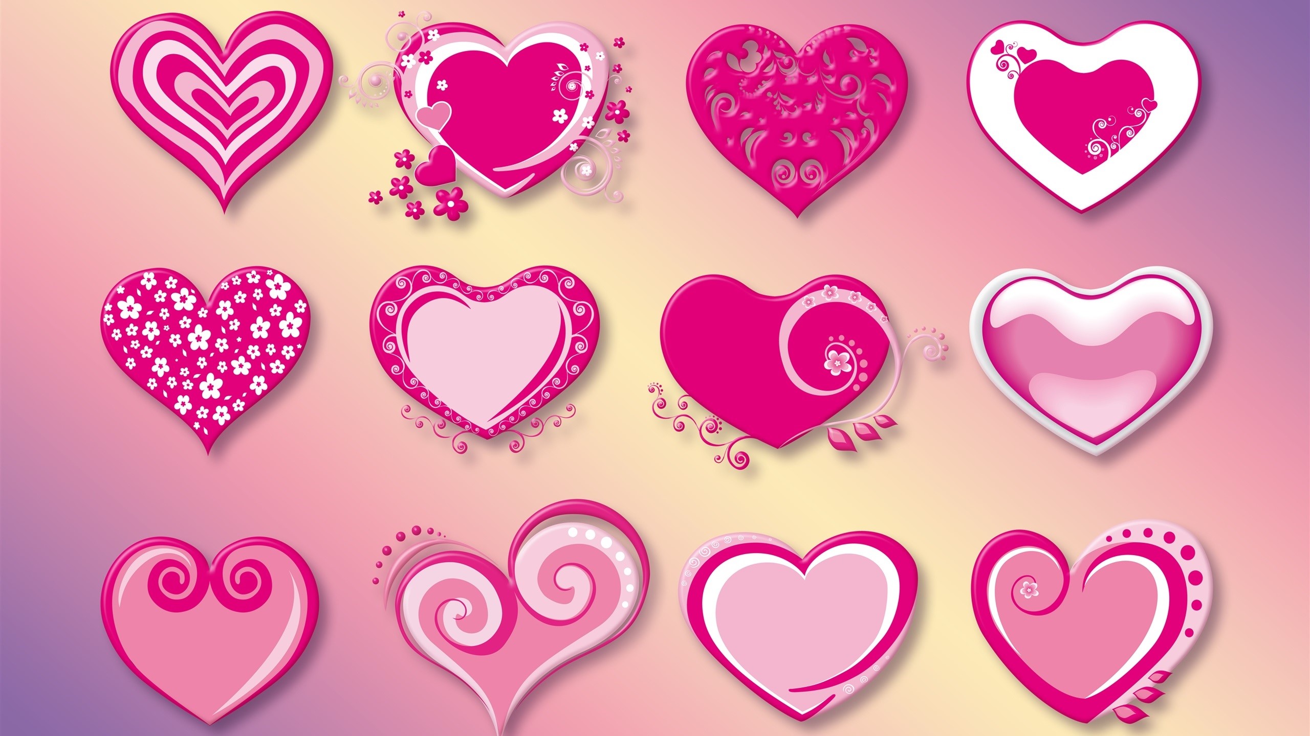 Collection of pink heart designs HD Wallpaper