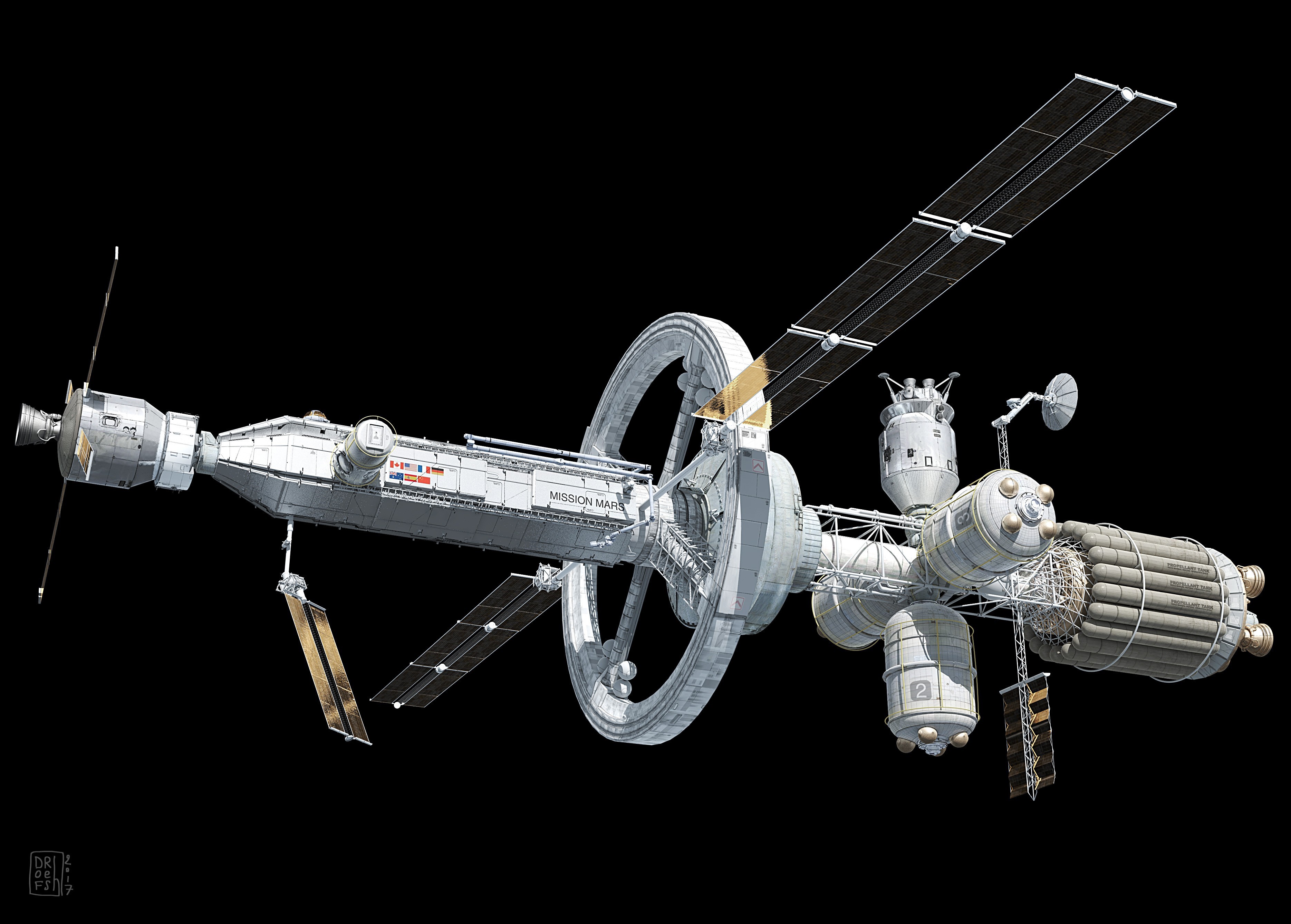 DOFRESH spaceship in space HD Wallpaper