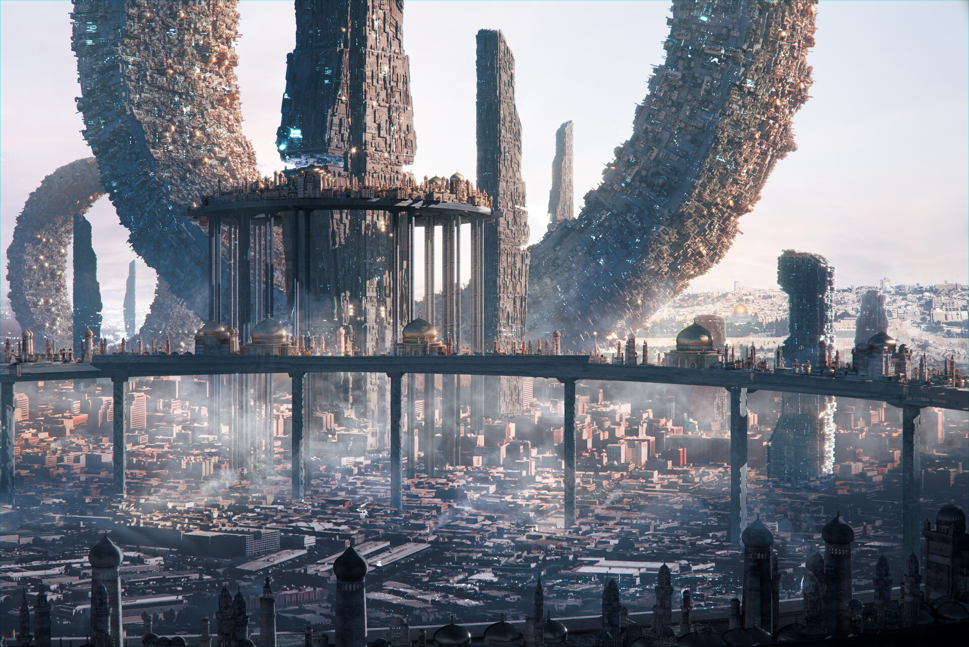 City of Millions with Futuristic Structures HD Wallpaper