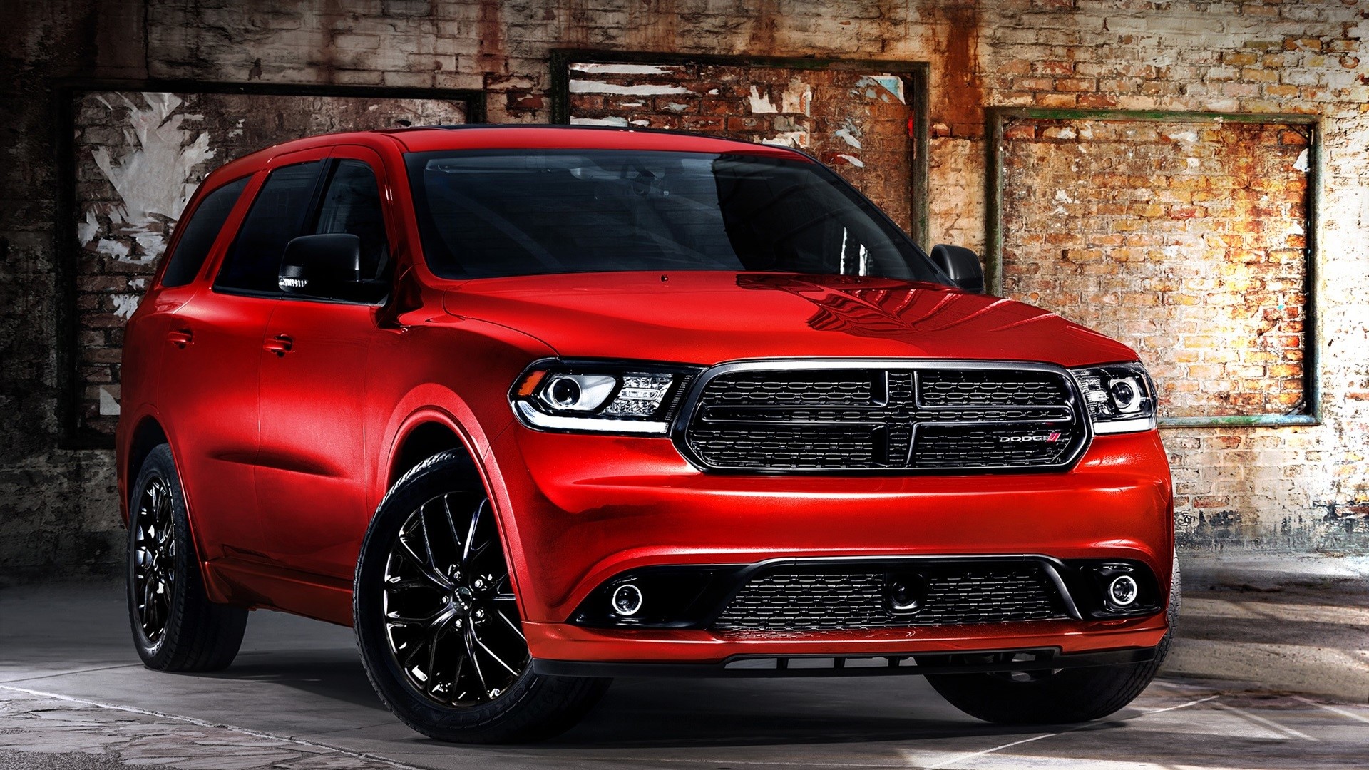 Red Dodge Durango SUV HD Wallpaper