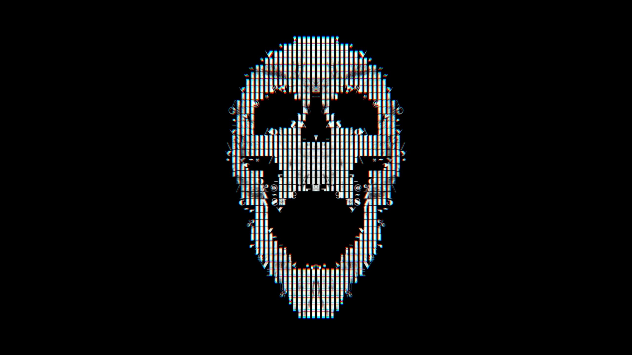 Digital skull made of vertical lines HD Wallpaper