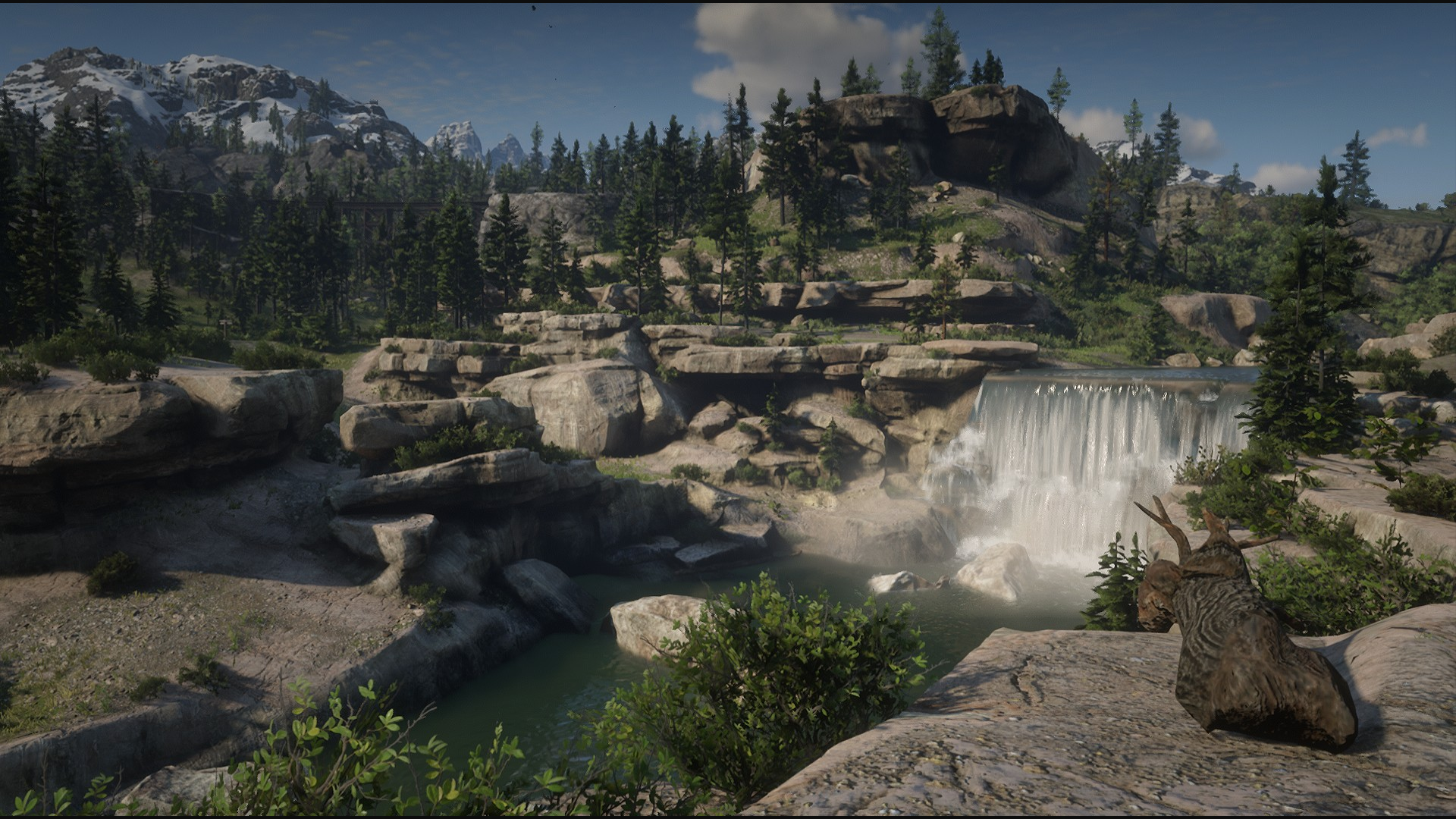 Red Dead Redemption 2 waterfall landscape HD Wallpaper