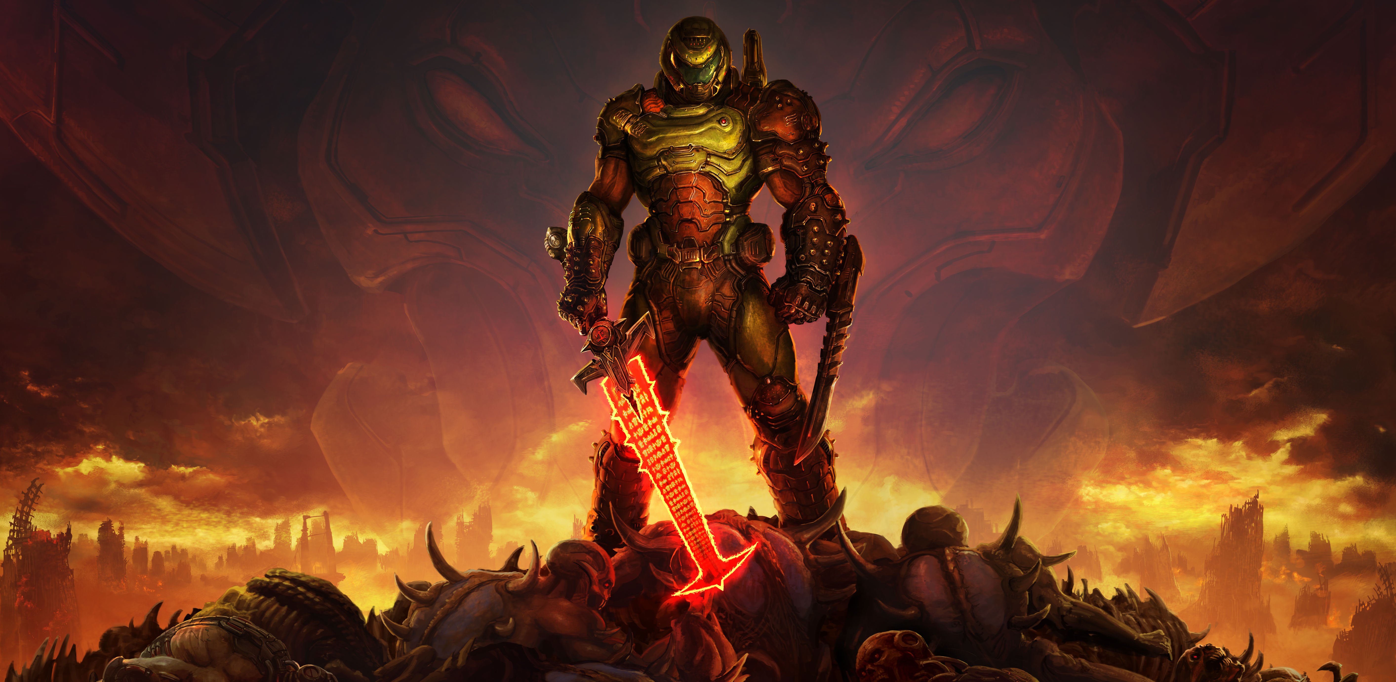4K Doom Slayers Club Video Game Art DOOM Eternal Video Games HD 