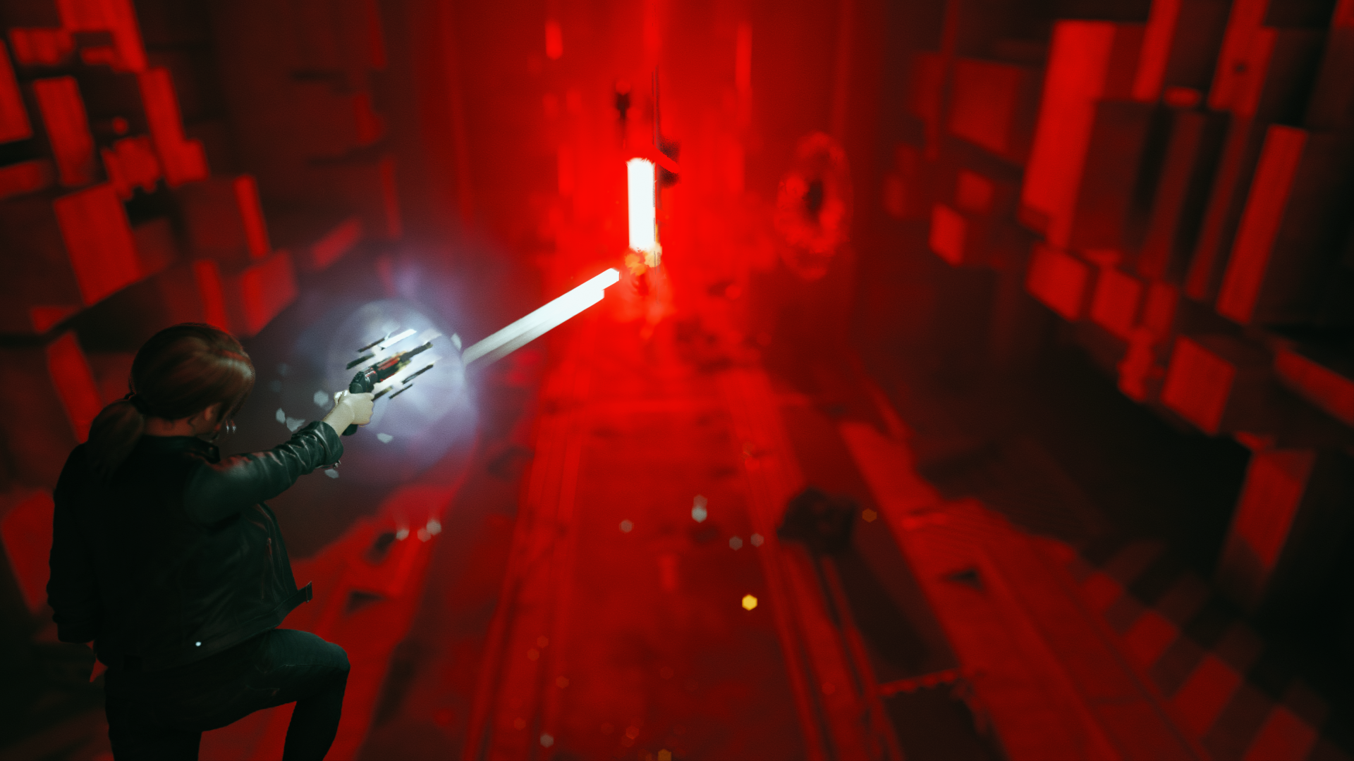 Jesse Faden from Control firing a weapon HD Wallpaper