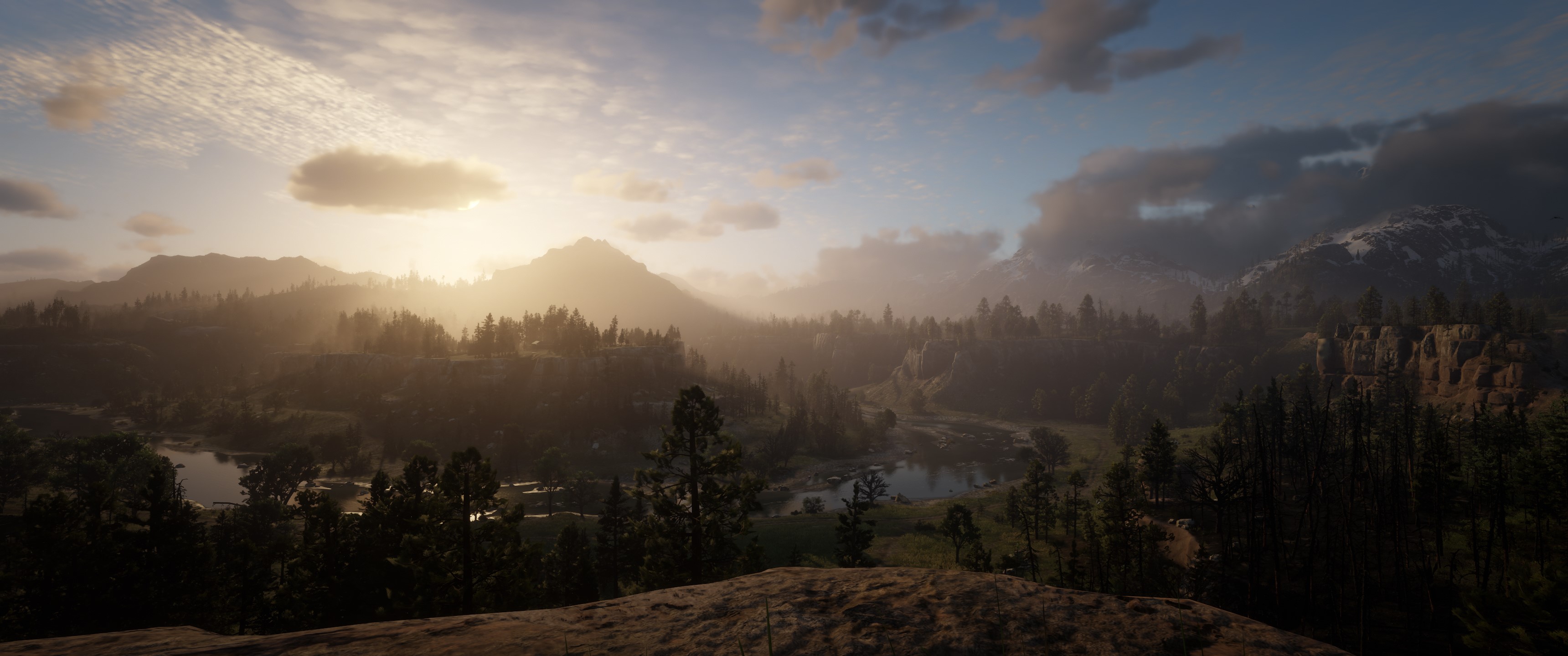 Red Dead Redemption 2 landscape at sunset HD Wallpaper