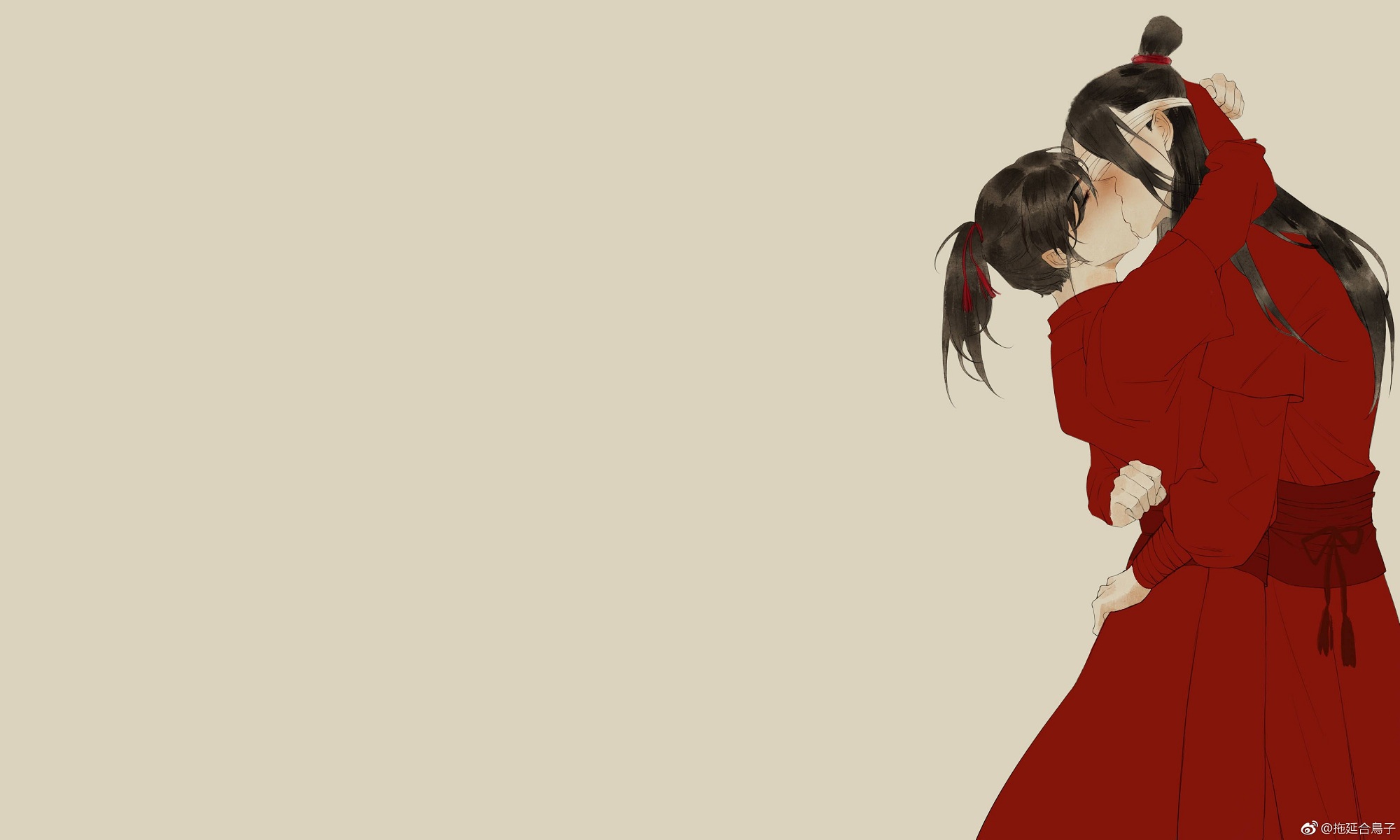 Mo Dao Zu Shi: Xiao Xingchen and Xue Yang Kissing HD Wallpaper