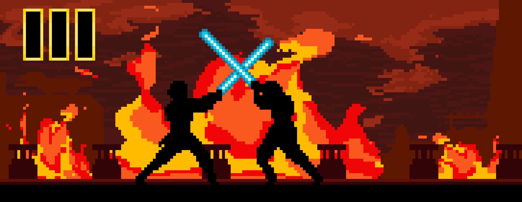Star Wars Pixel Art Duel from Episode III HD Wallpaper