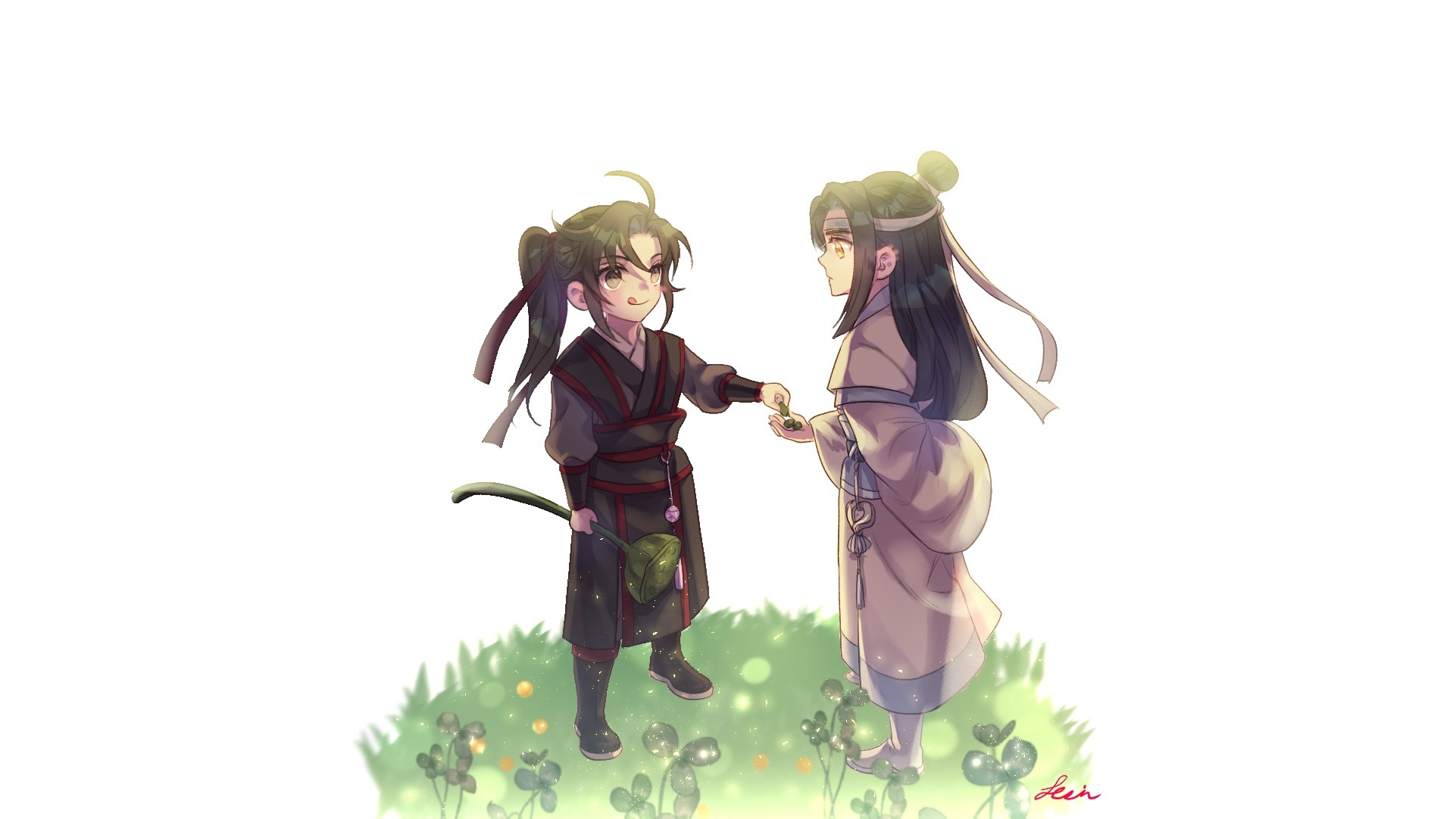 Wei Ying and Lan Wangji in a field HD Wallpaper