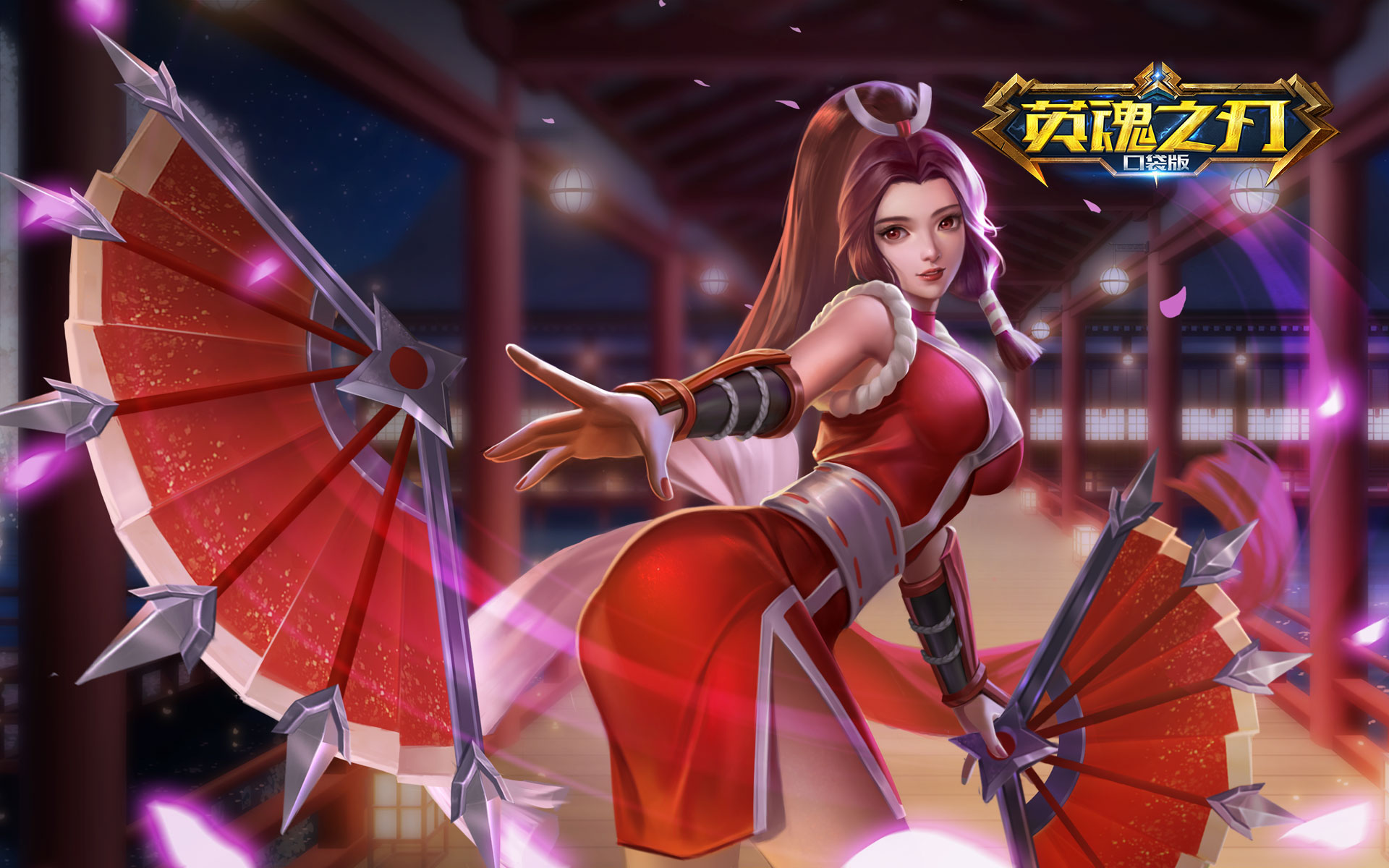 Heroes Evolved: Female warrior with fans HD Wallpaper