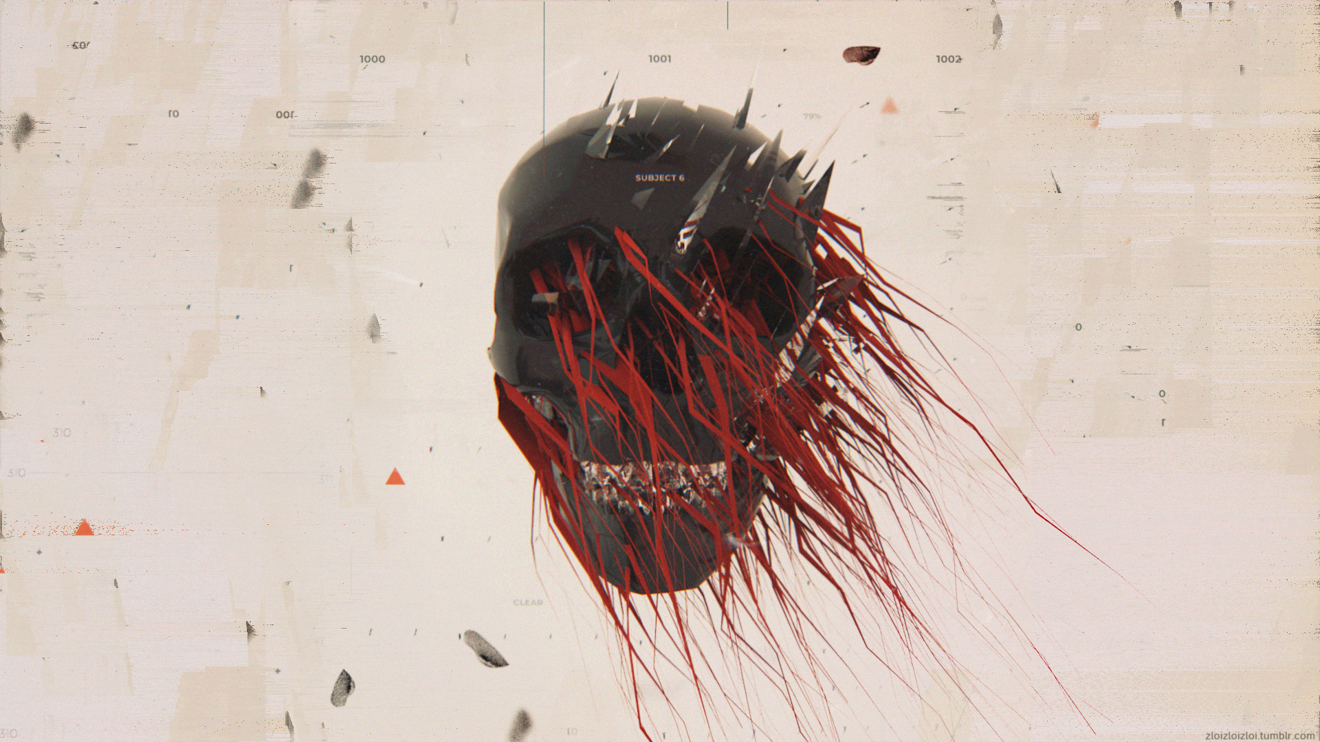 Subject 6 Glitch Art Skull HD Wallpaper
