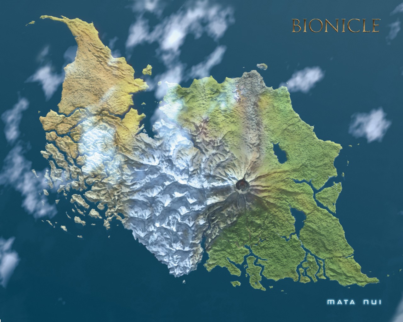 Map of Mata Nui island from Bionicle HD Wallpaper