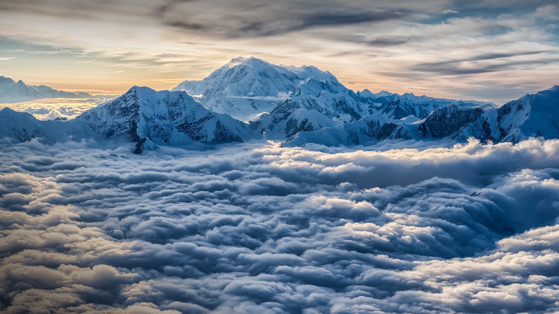 Denali Mountain Above Clouds in Alaska HD Wallpaper