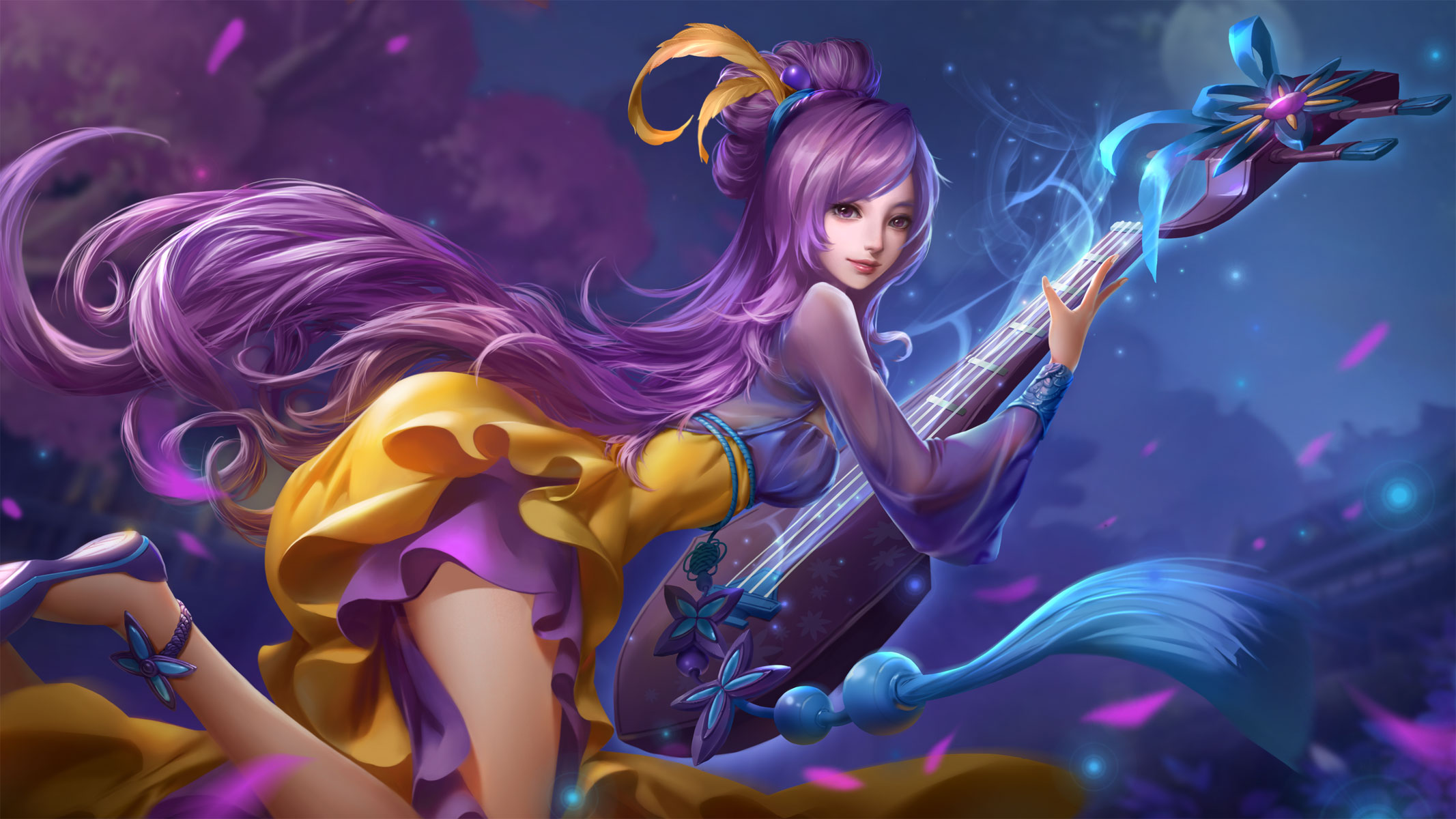 Heroes Evolved: A Woman Playing a Lute HD Wallpaper