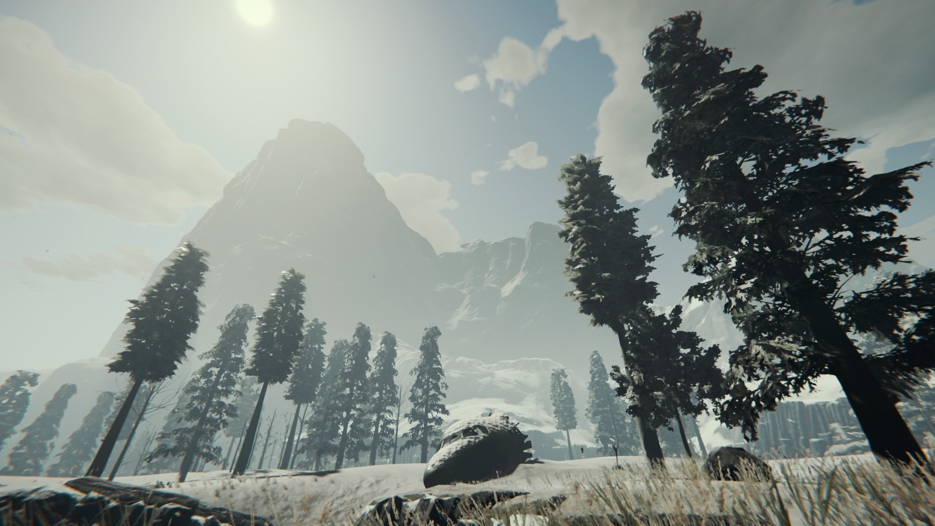 Video game screenshot of a snowy mountain landscape HD Wallpaper