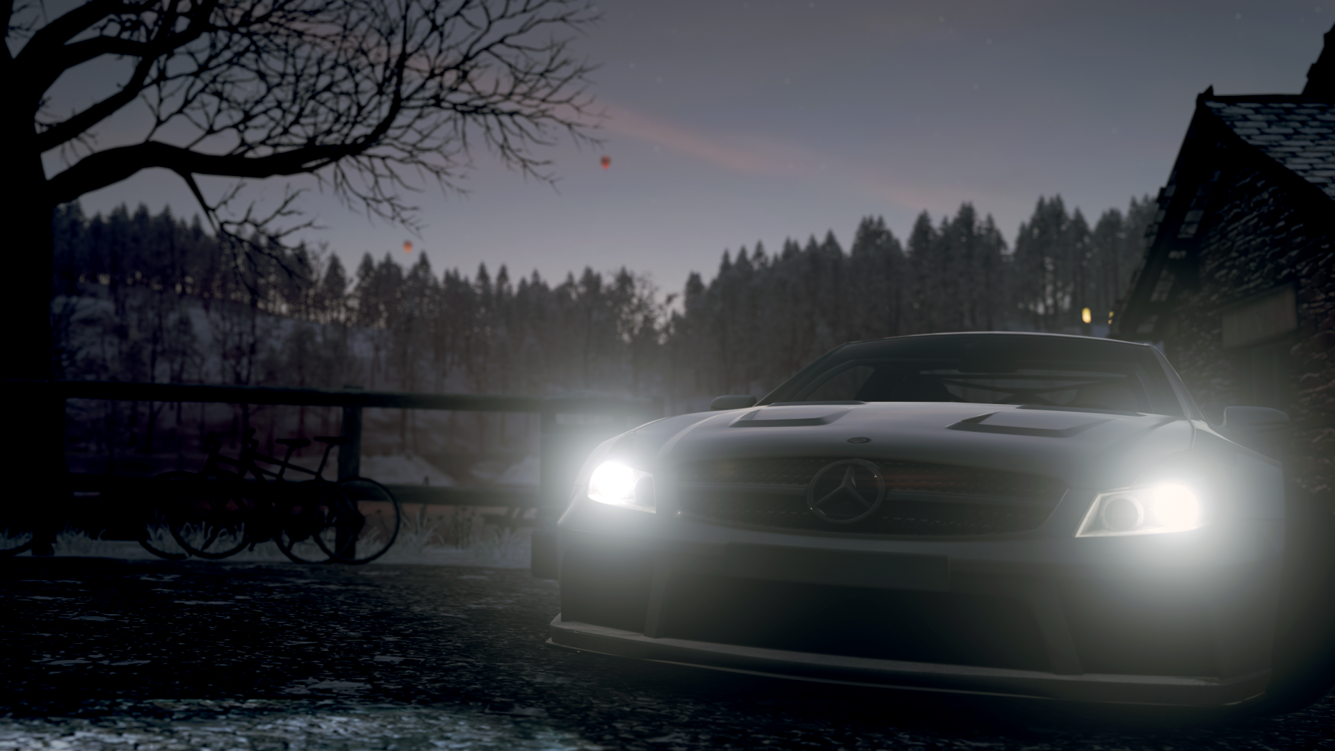 Mercedes AMG in Forza Horizon 4 at dusk HD Wallpaper