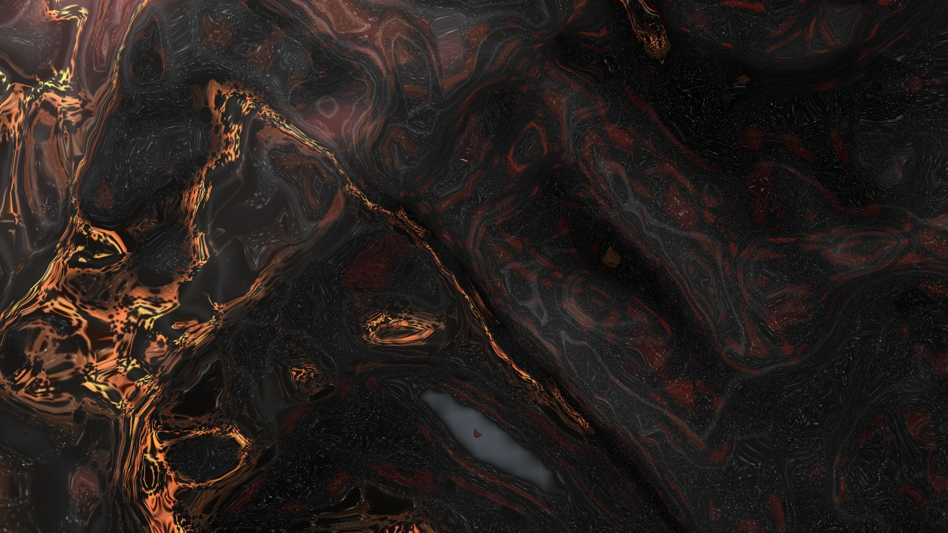 Abstract CGI digital art with dark and fiery textures HD Wallpaper