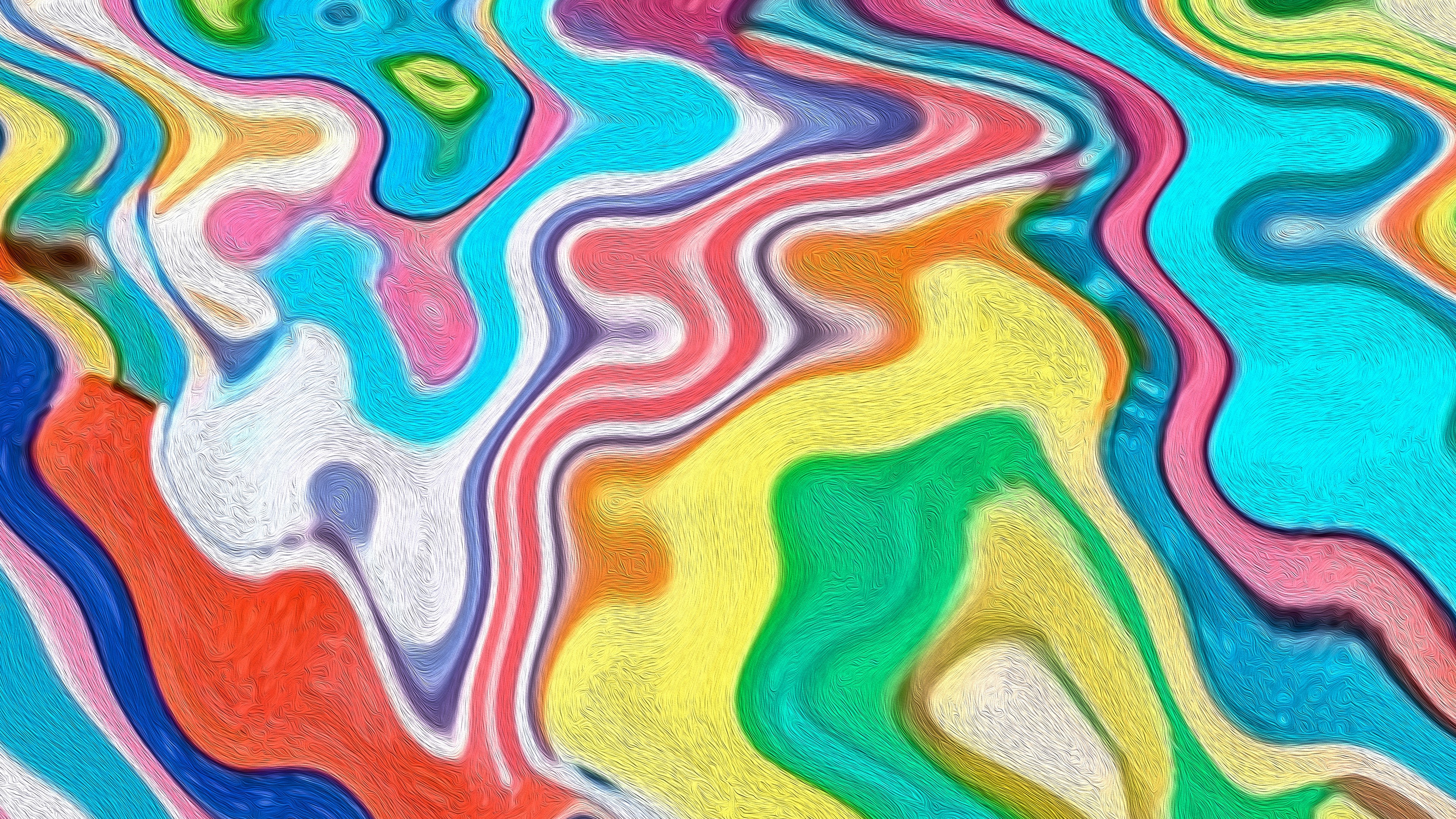 Abstract colorful shapes with cyan HD Wallpaper