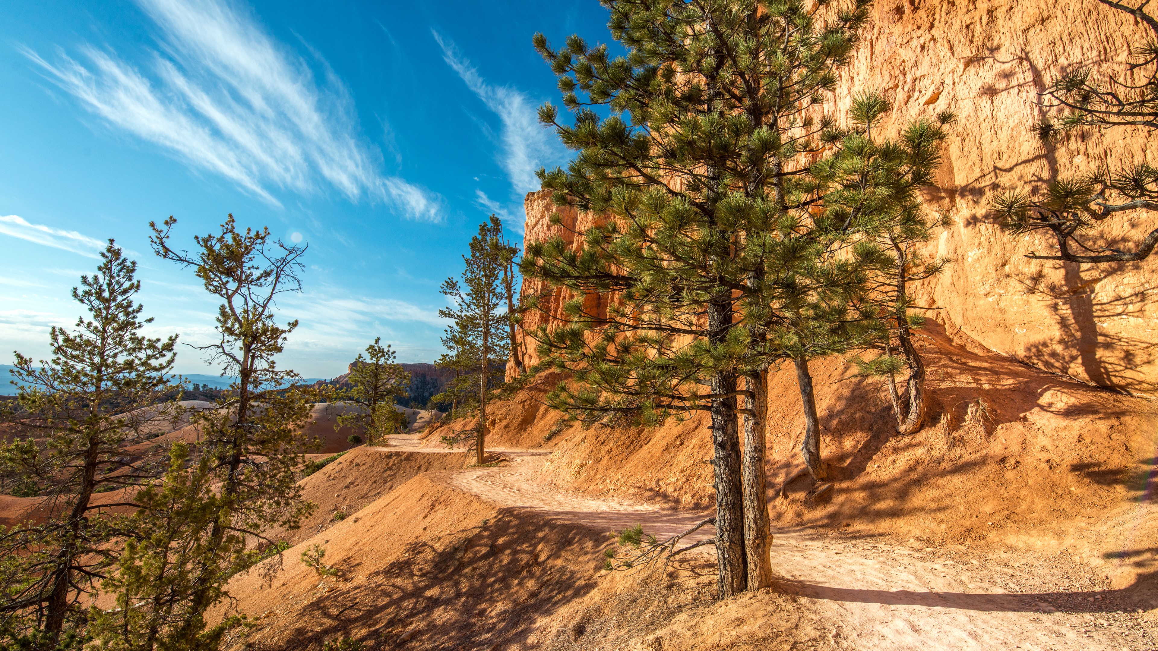 Bryce Canyon National Park Landscape with Trees and Clouds HD Wallpaper