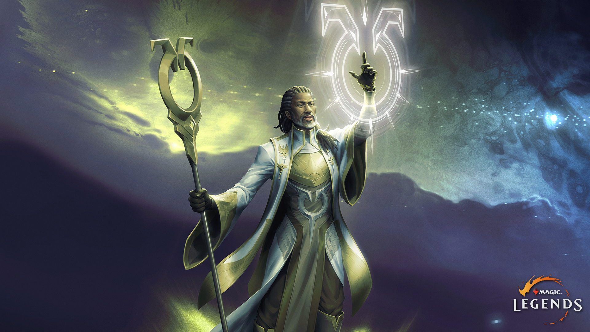 Magic: Legends - Sorcerer casting a spell HD Wallpaper