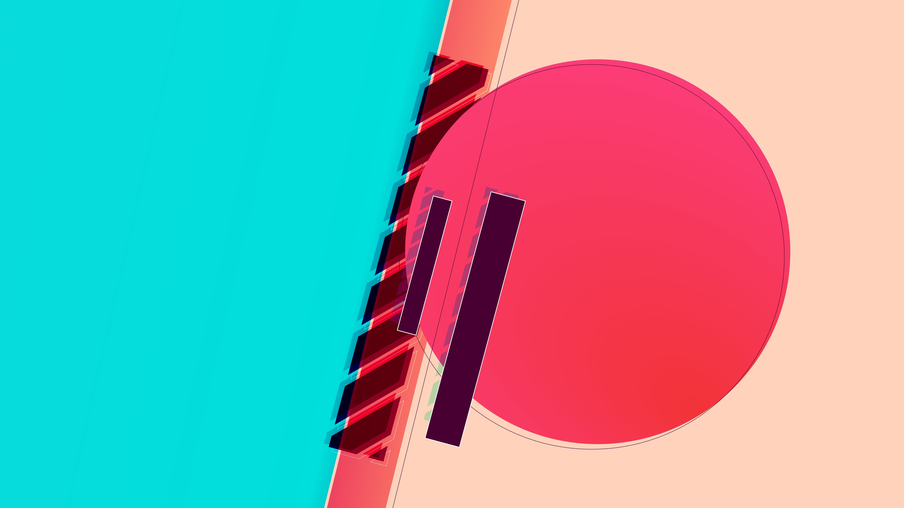 Abstract artwork with colorful geometric shapes HD Wallpaper