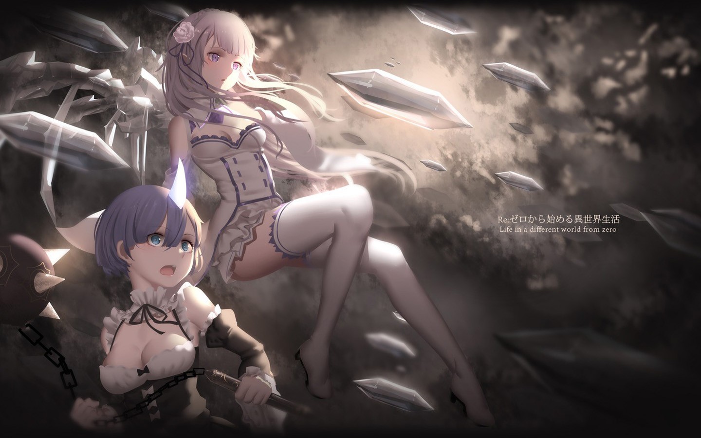 Rem and Emilia from Re:Zero HD Wallpaper
