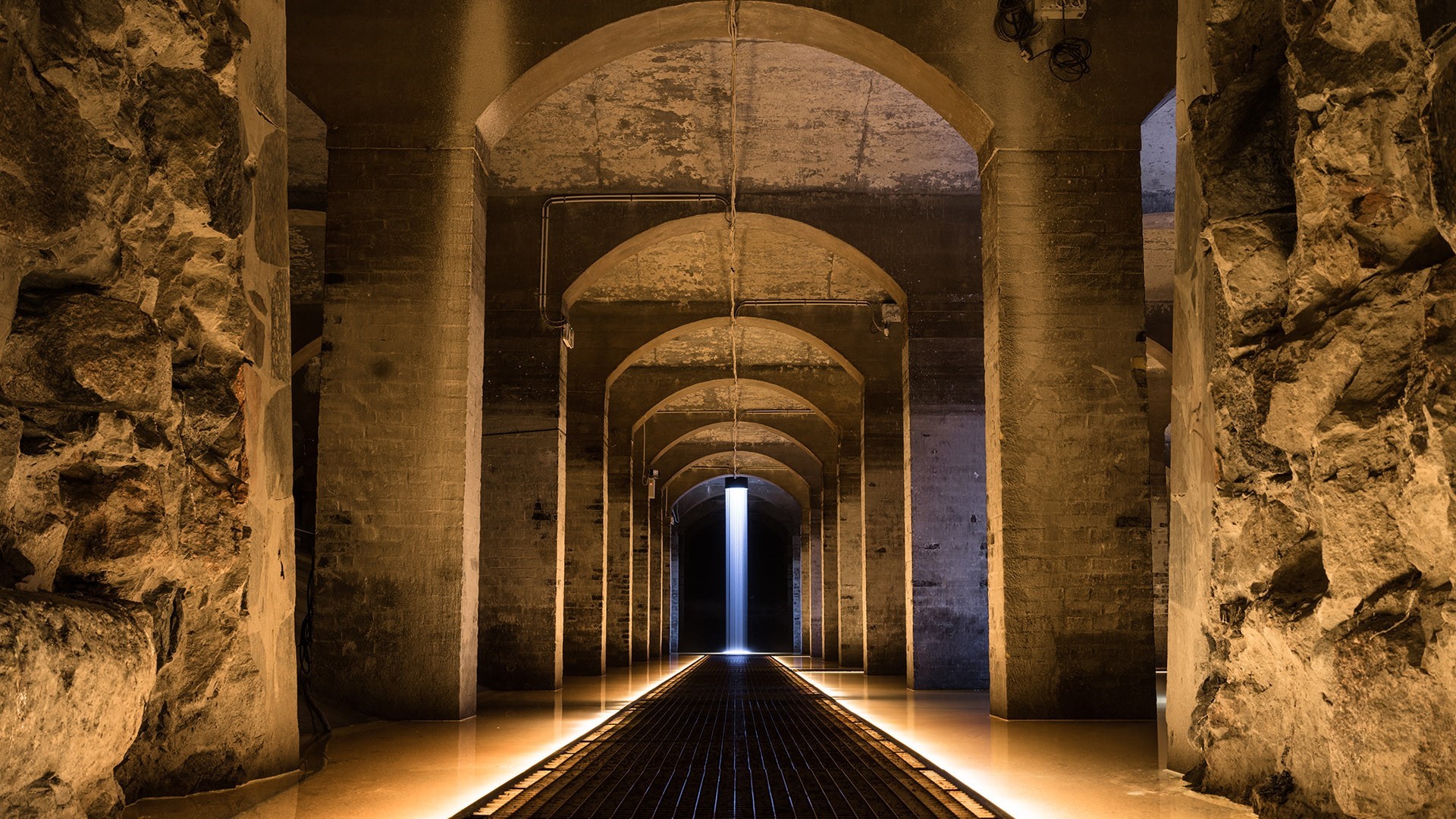Cisternerne Museum Hallway with Arches and Light HD Wallpaper