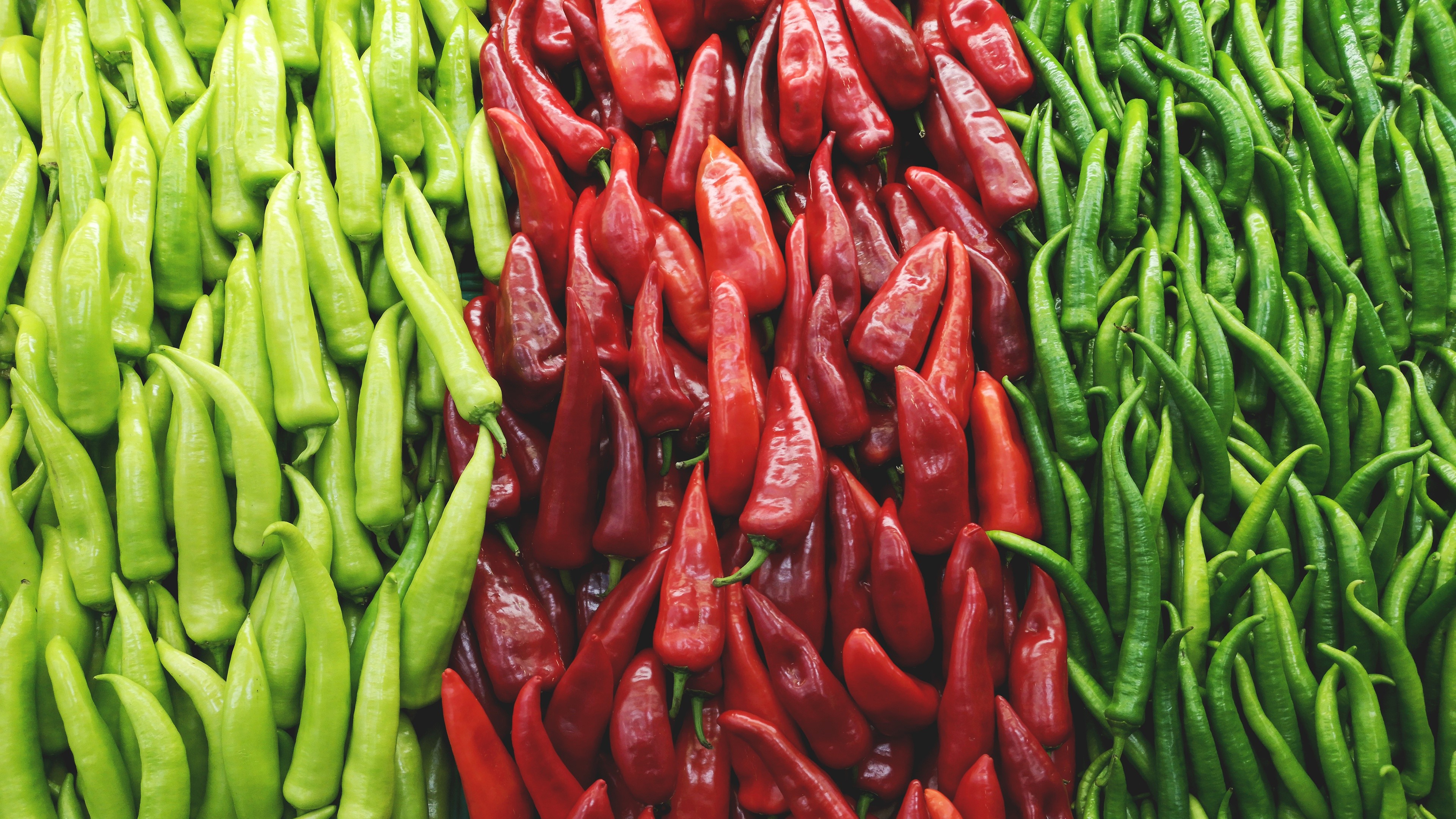 4K colorful peppers vegetables food HD Wallpaper