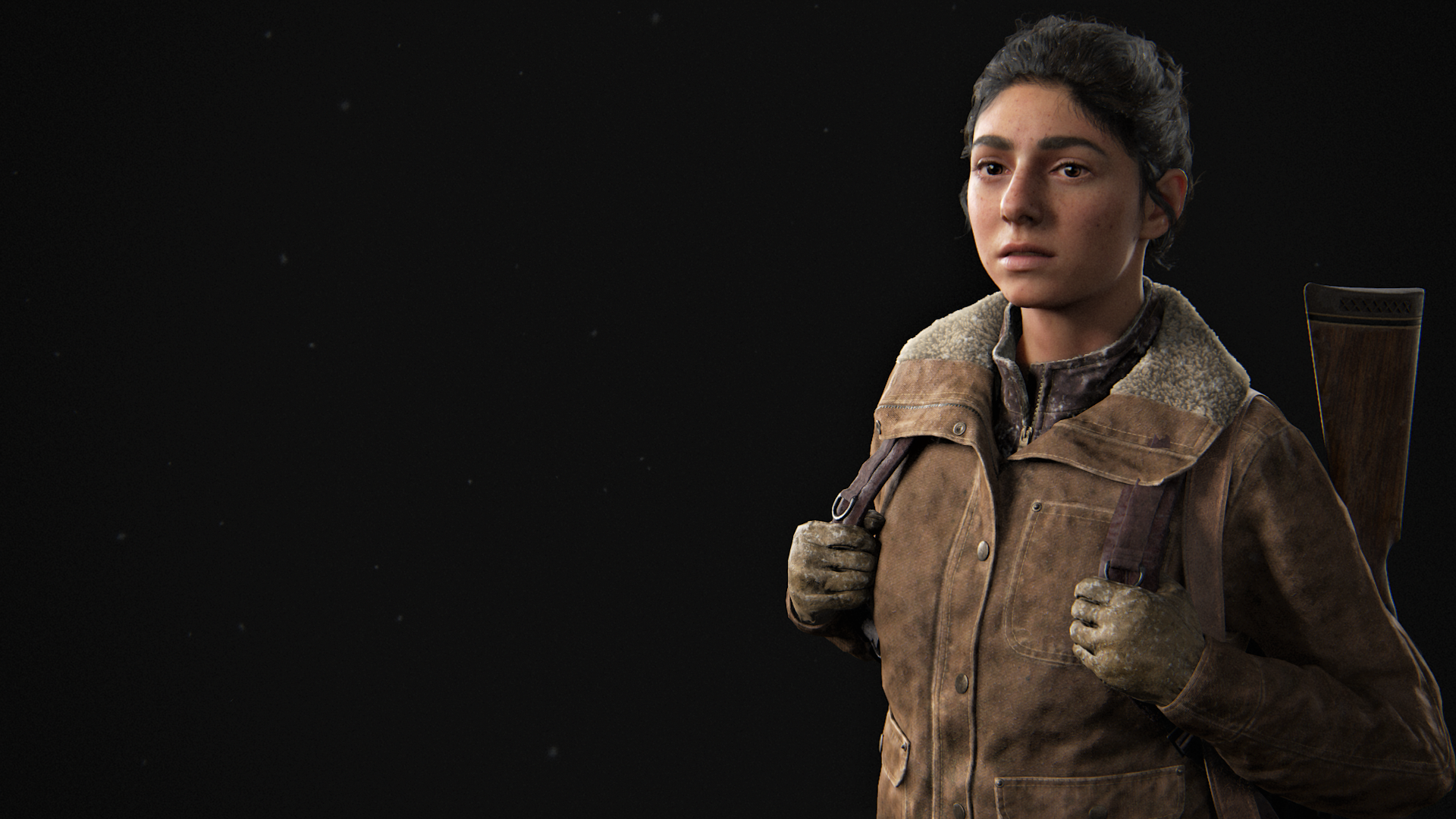 Dina with a rifle on her shoulder HD Wallpaper