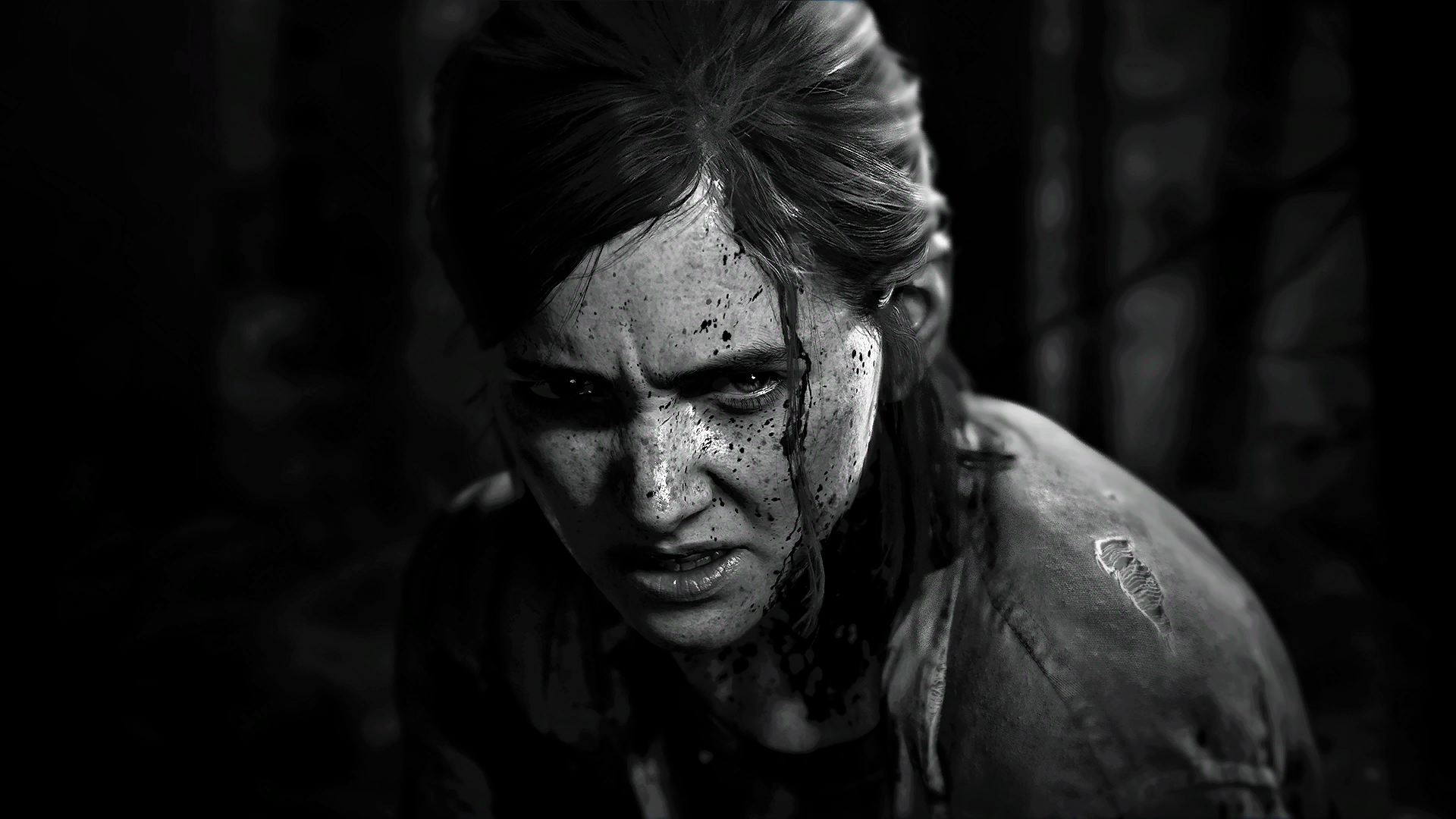 Ellie with blood splatters on her face HD Wallpaper