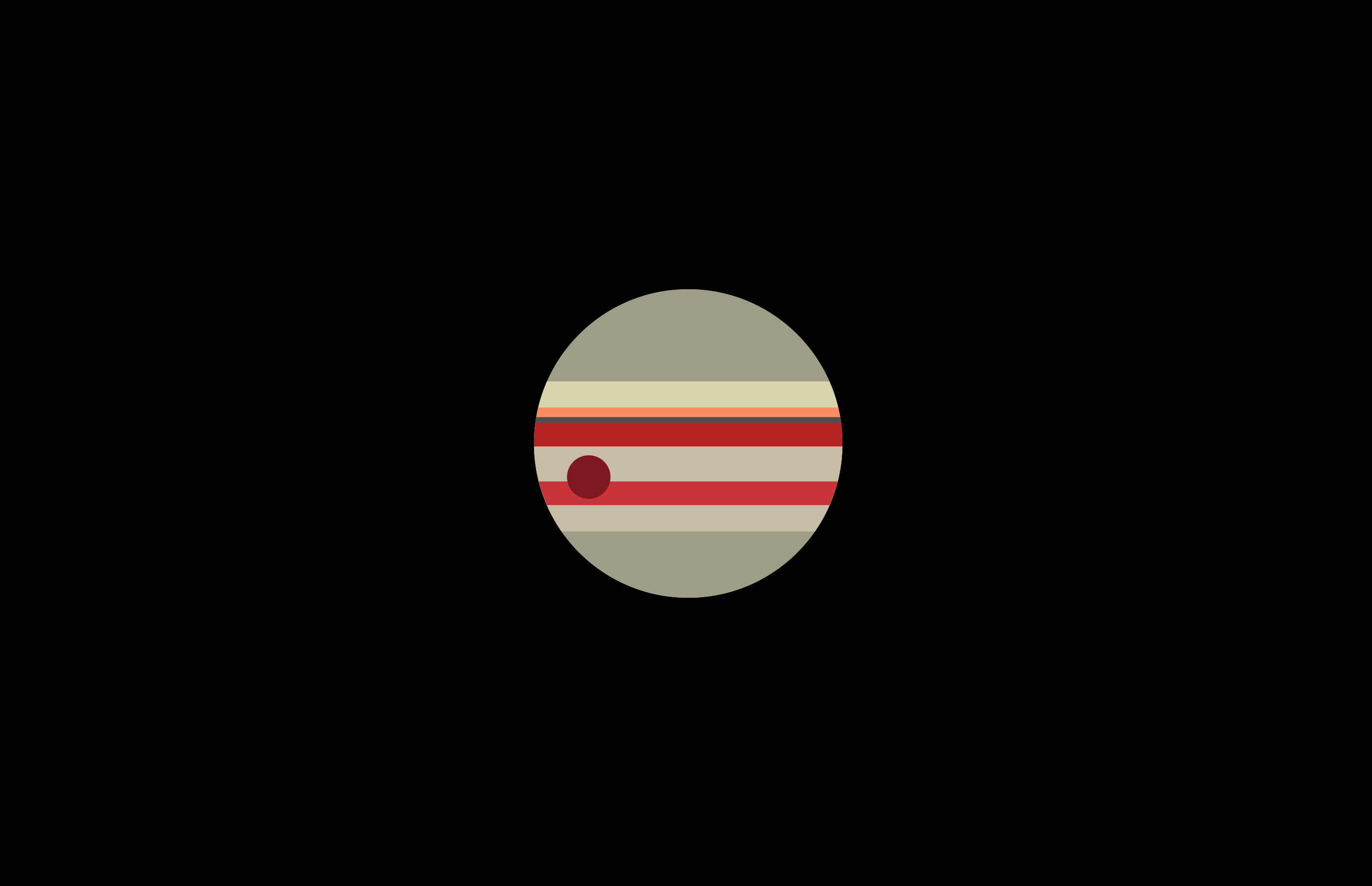 Minimalist Jupiter with Great Red Spot HD Wallpaper