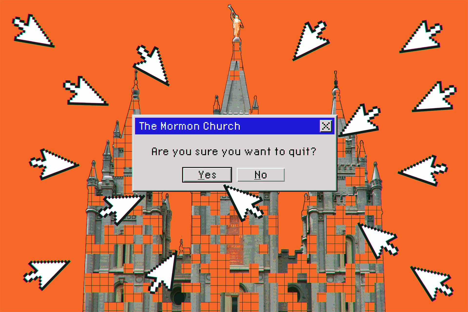 The Mormon Church quit dialog with cursors HD Wallpaper