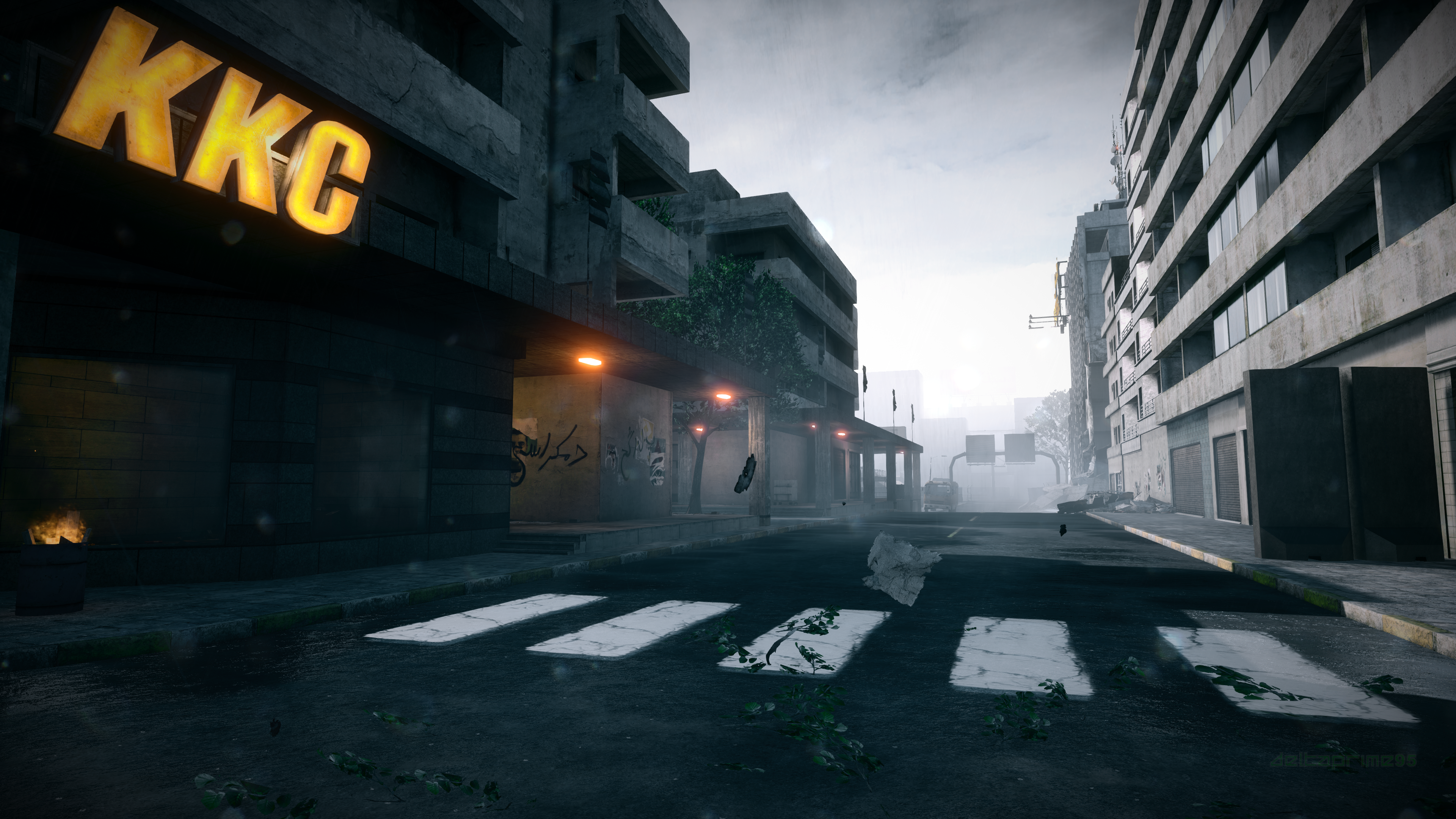Battlefield 3 screenshot of a destroyed city street HD Wallpaper