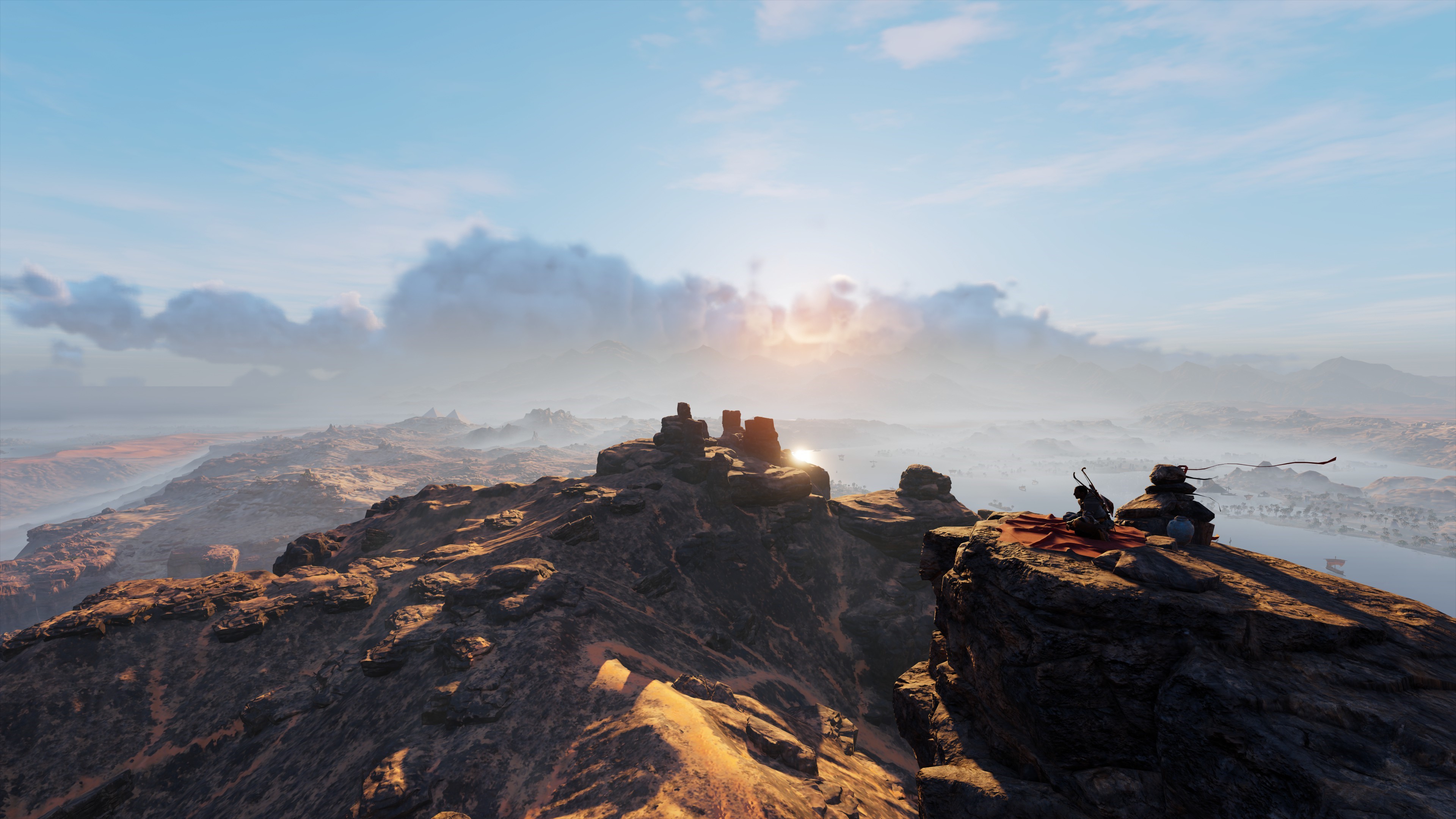 4K screenshot from Assassin's Creed: Origins video game landscape HD Wallpaper