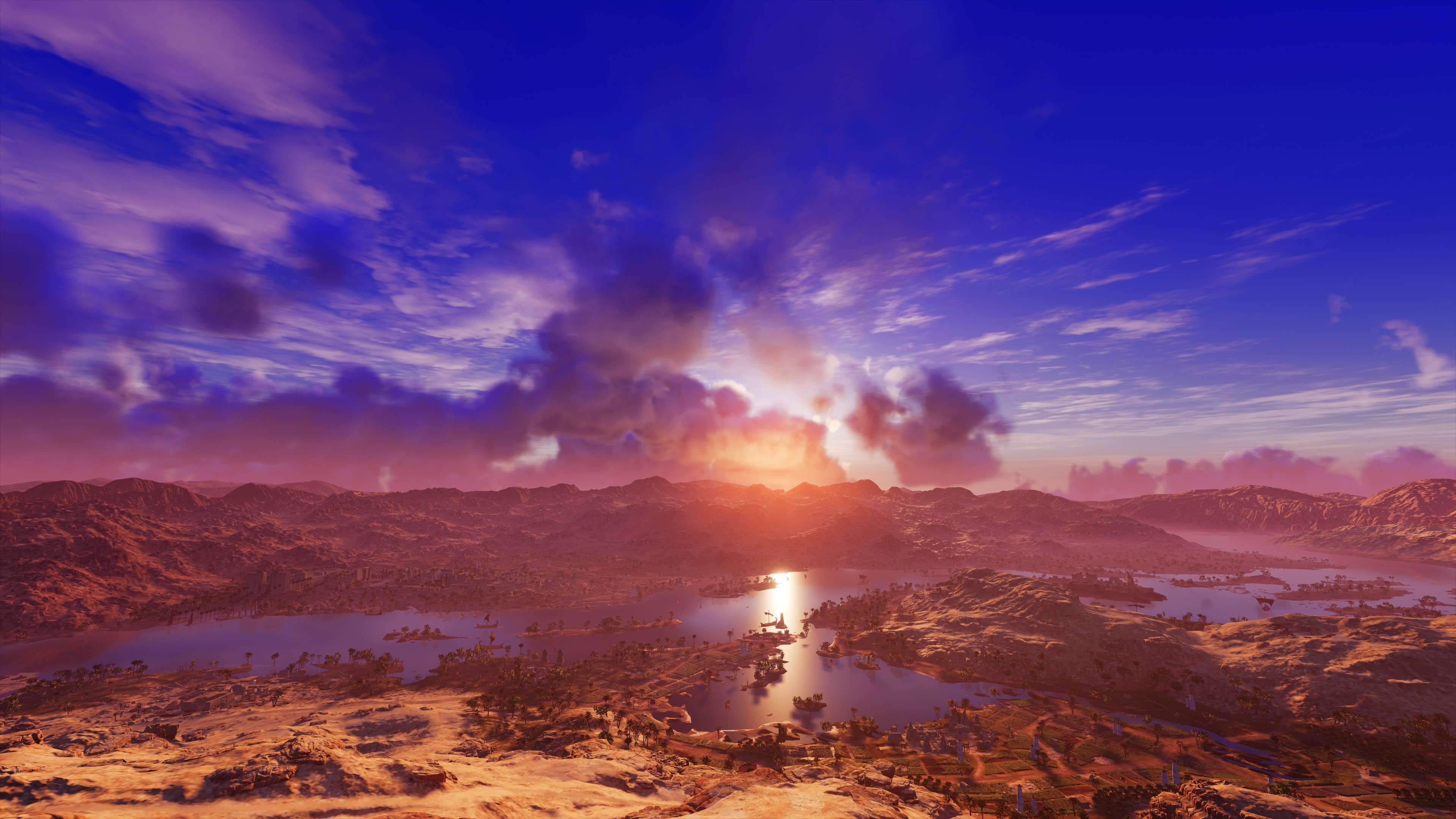 4K Assassins Creed: Origins Video Game Landscape HD Wallpaper