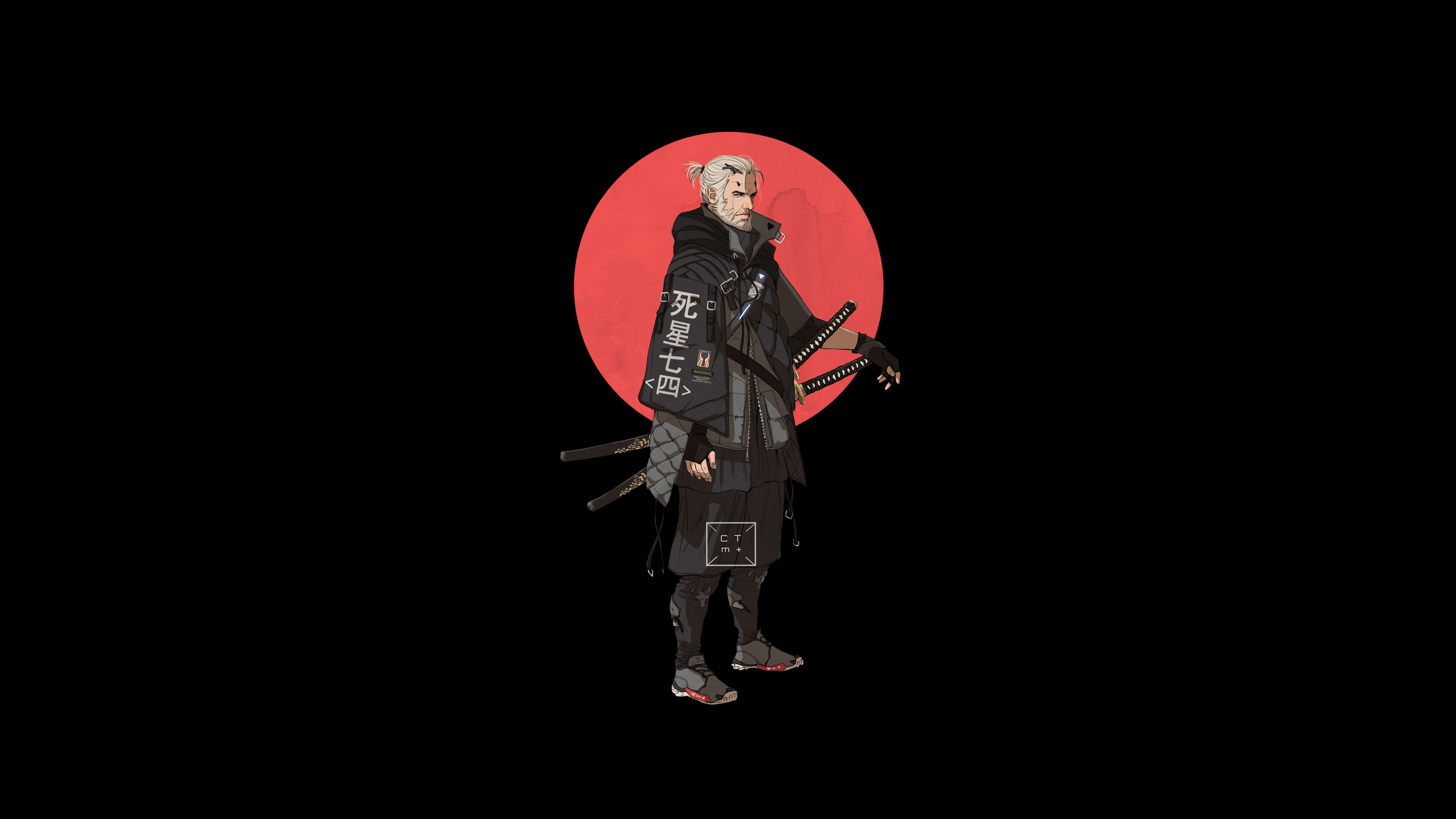 Geralt of Rivia from The Witcher with katanas HD Wallpaper