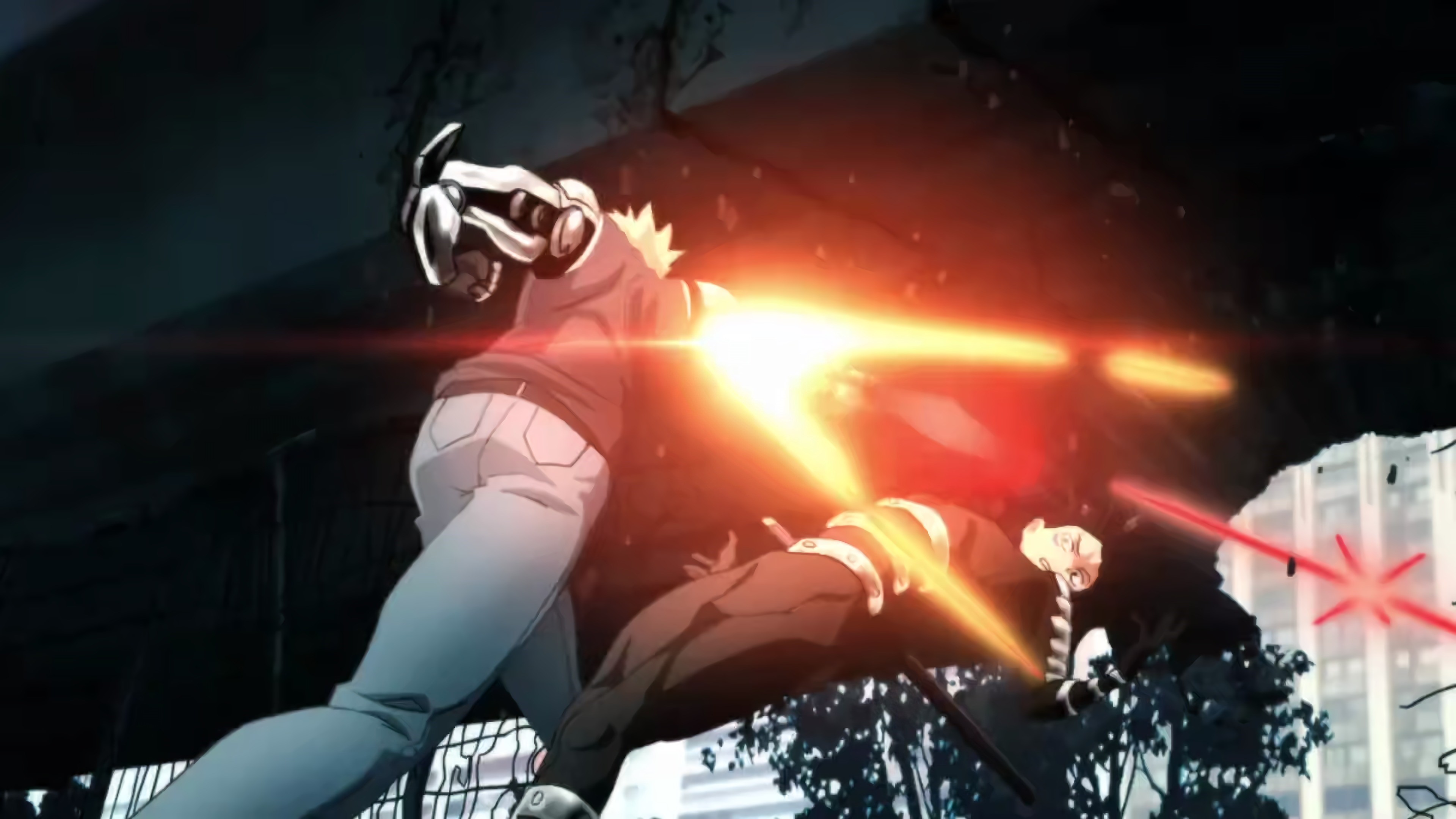 Genos from One-Punch Man firing energy blasts HD Wallpaper