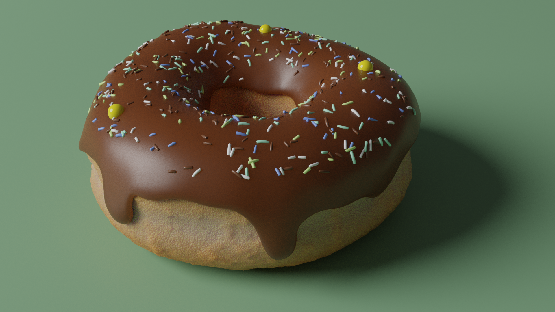 Chocolate frosted donut with sprinkles HD Wallpaper
