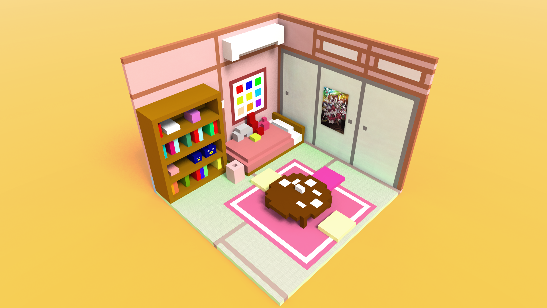Love Live! Sunshine!! Voxel Room HD Wallpaper