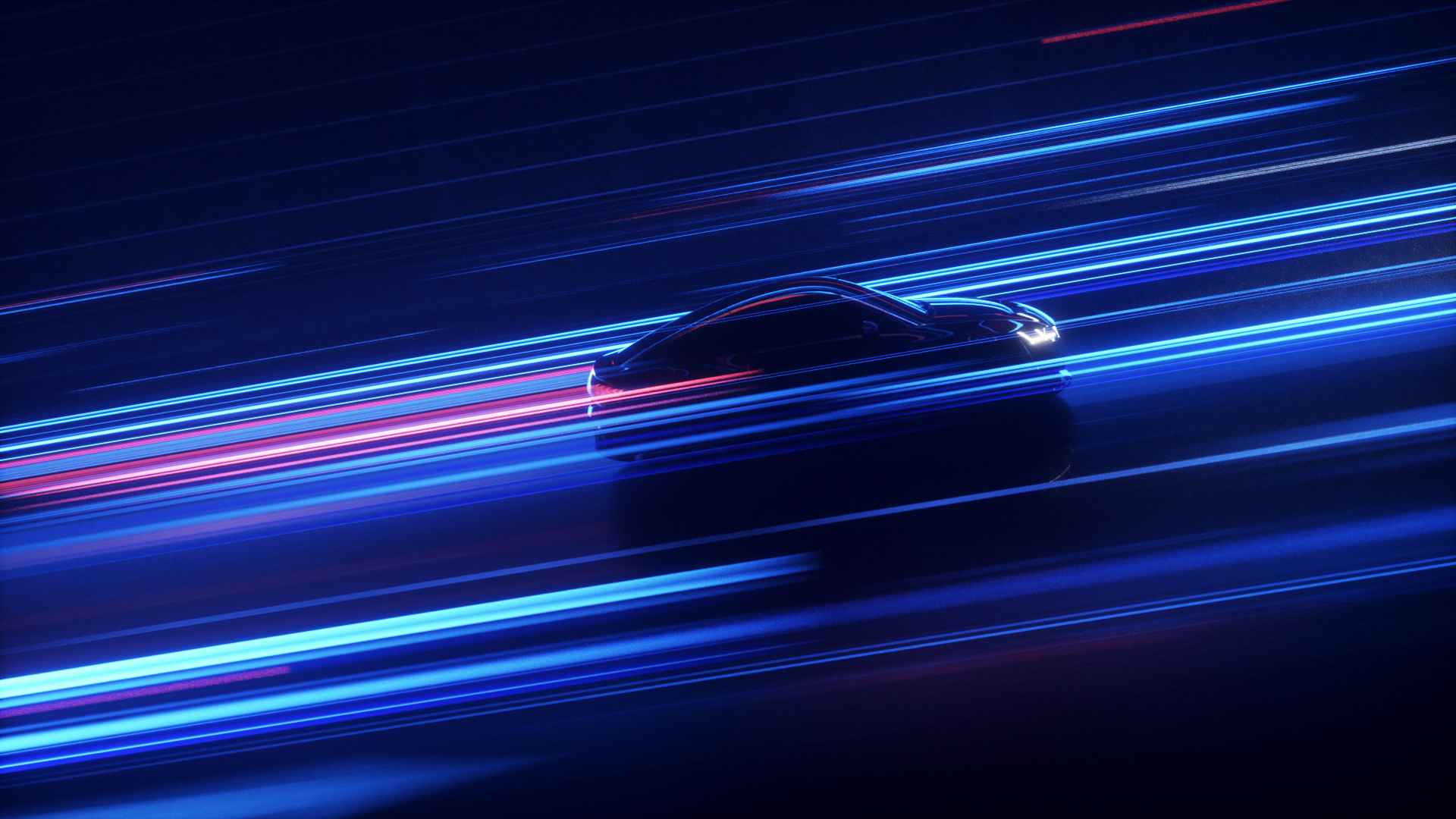 Audi car with light trails HD Wallpaper