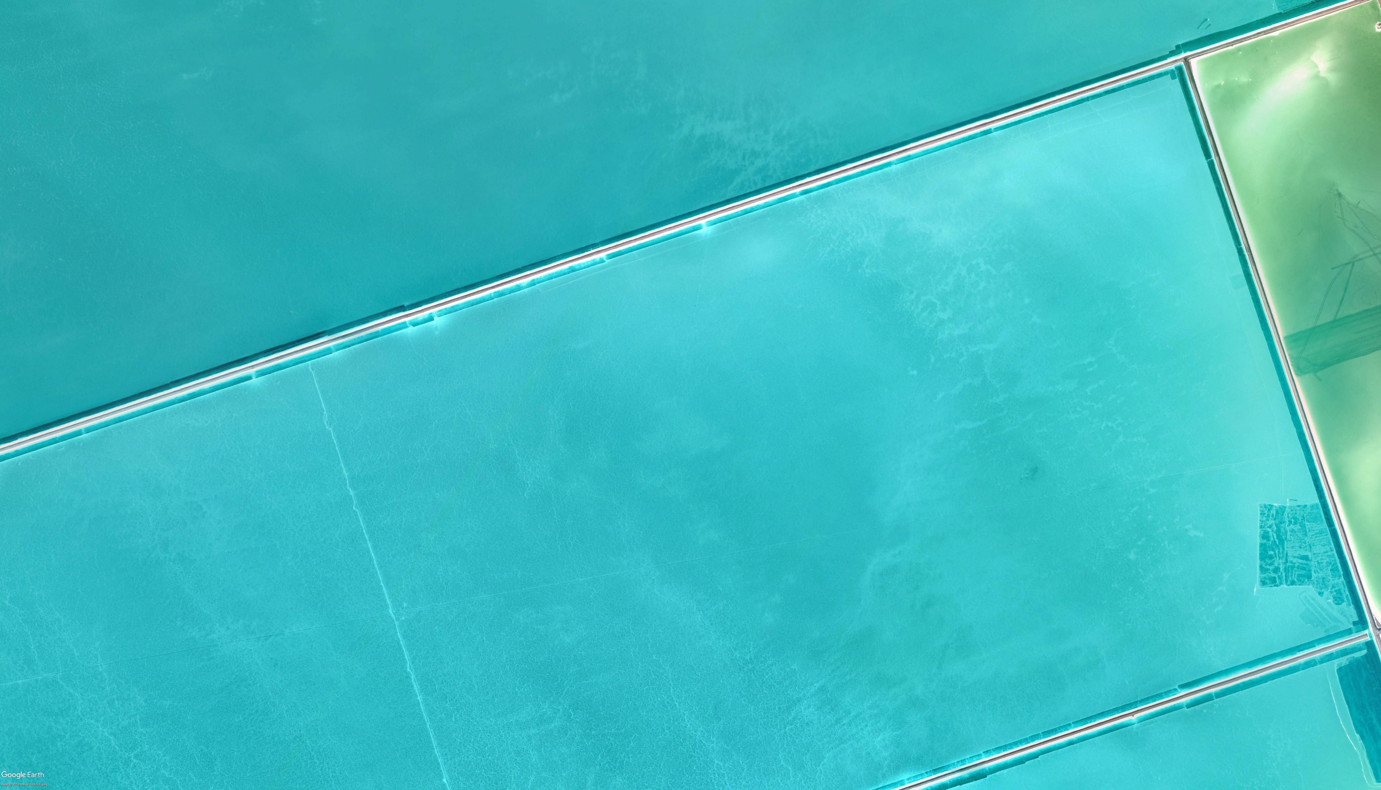 Aerial View of Cyan Salt Flats in China HD Wallpaper