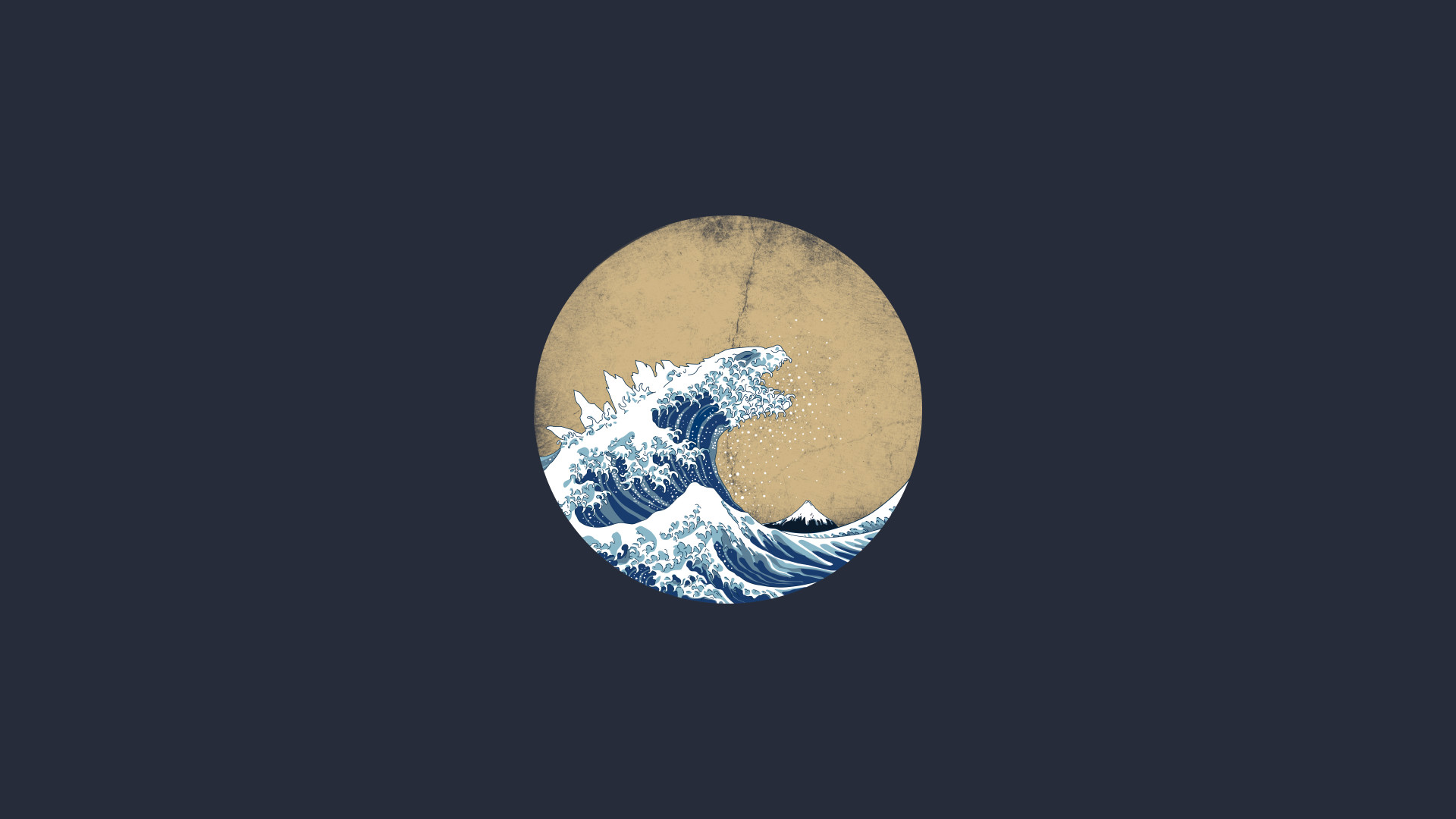 Godzilla in The Great Wave off Kanagawa HD Wallpaper