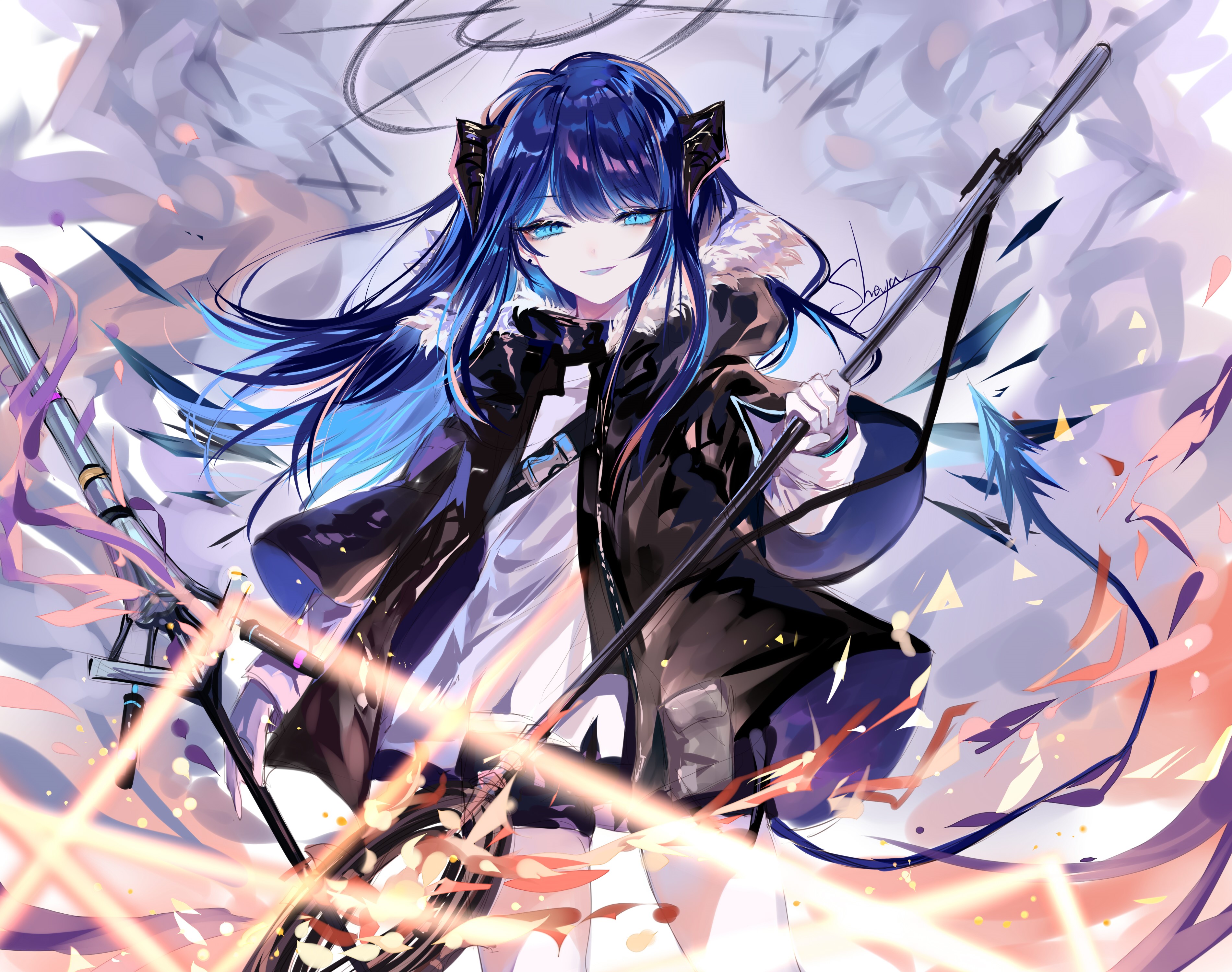 Mostima from Arknights holding a staff HD Wallpaper